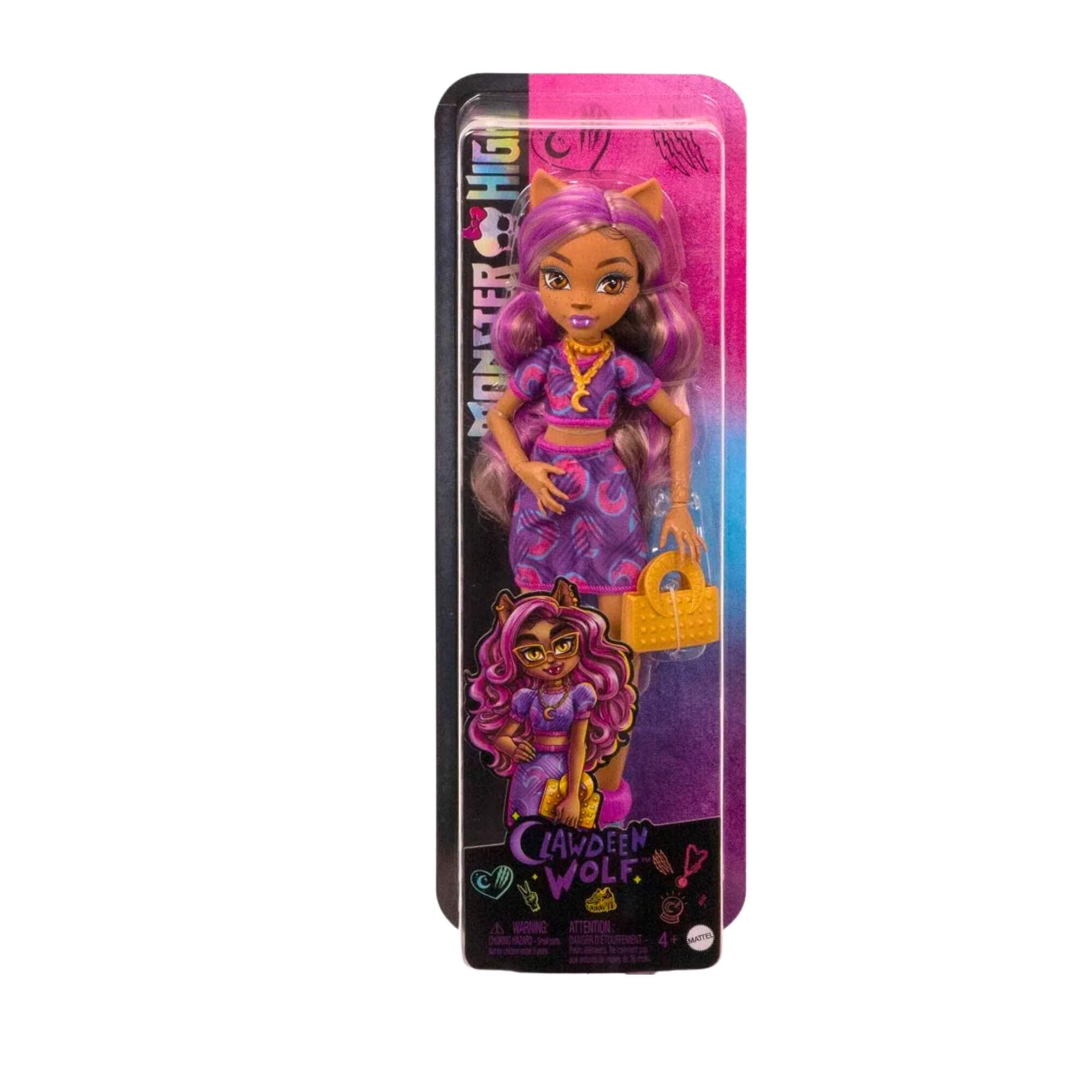Boneca Monster High Clawdeen Básica Brinquedo Colecionável Presente com Acessórios Mattel - HKY75