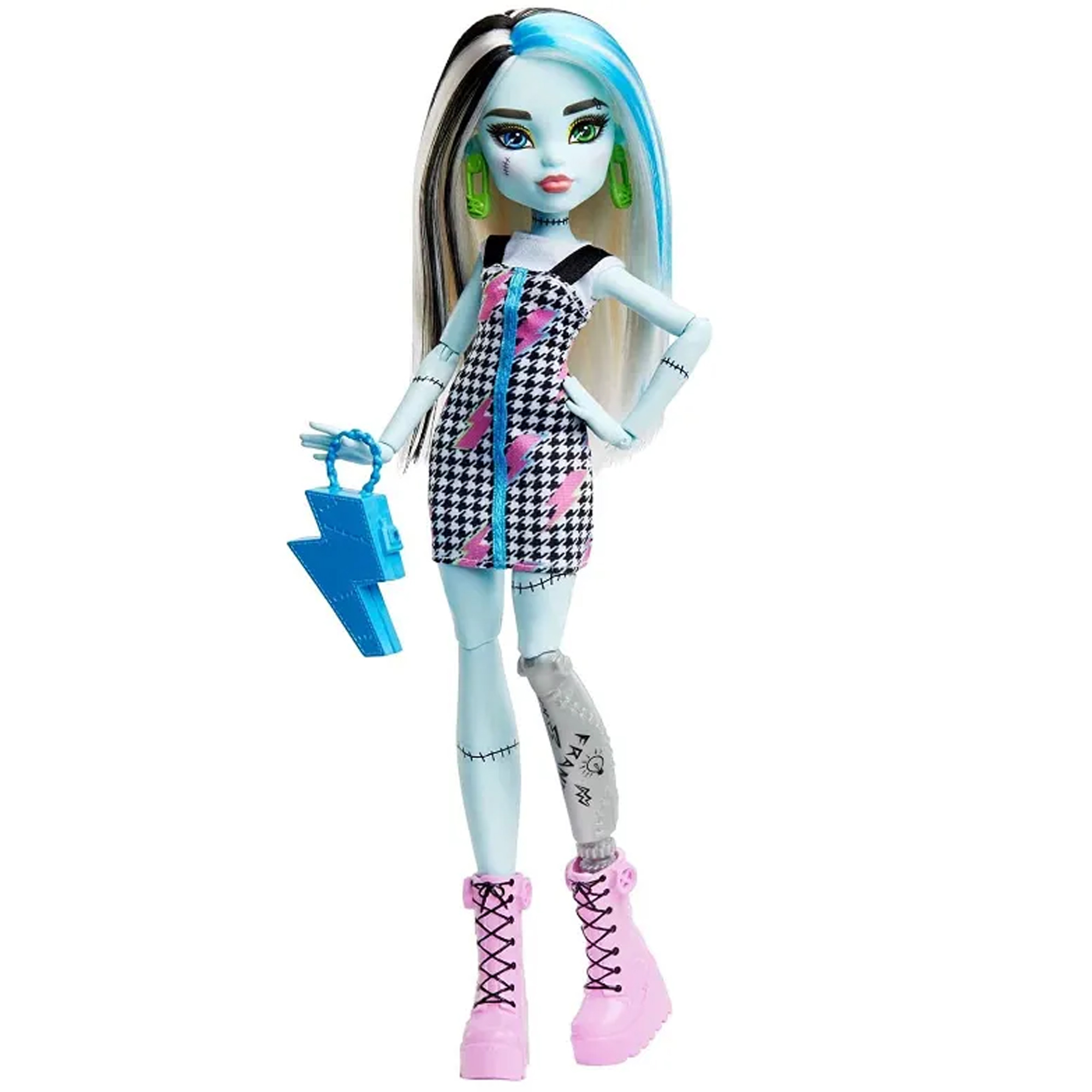 Boneca Monster High Frankie Stein Brinquedo Colecionável com Acessórios Presente Mattel - HKY76