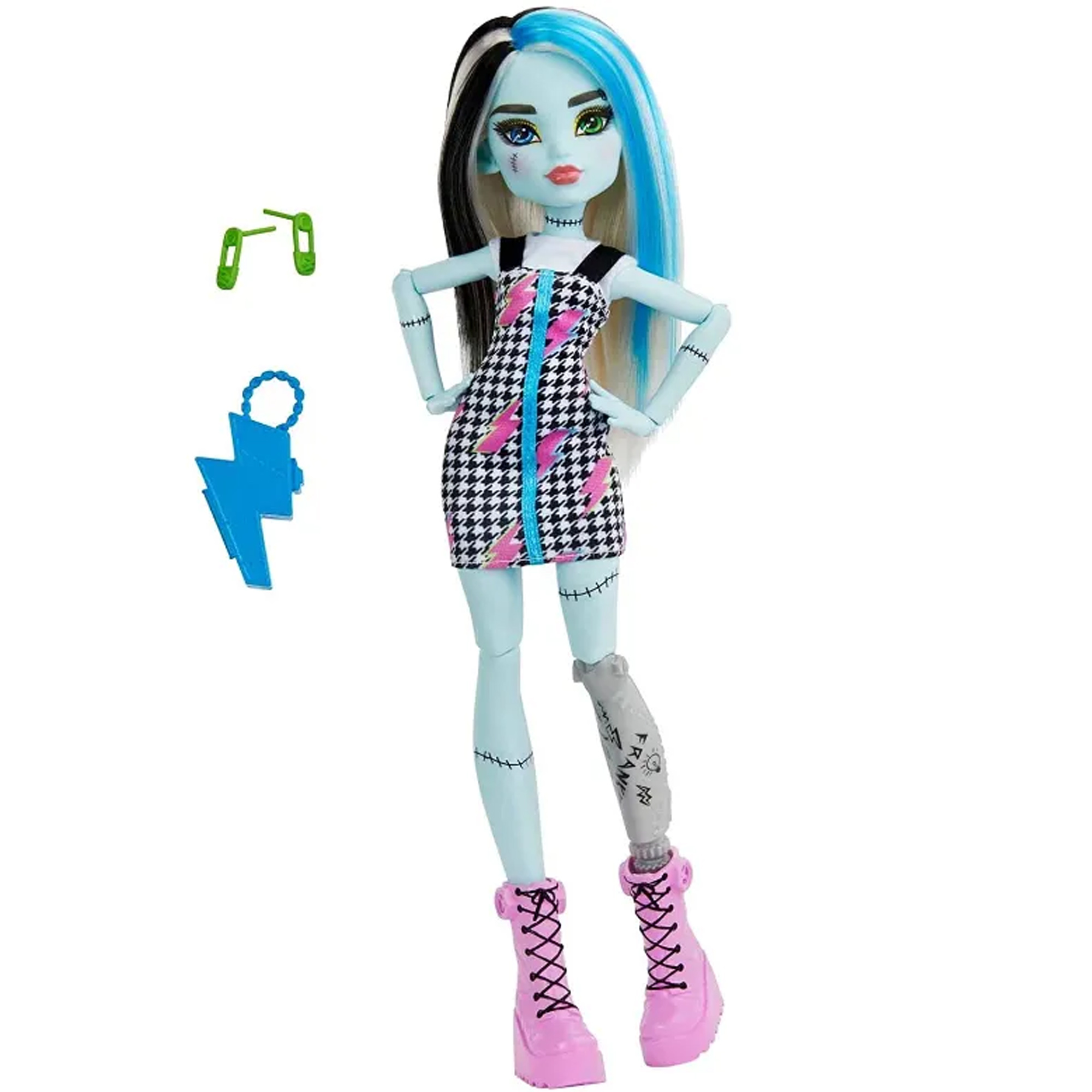 Boneca Monster High Frankie Stein Brinquedo Colecionável com Acessórios Presente Mattel - HKY76