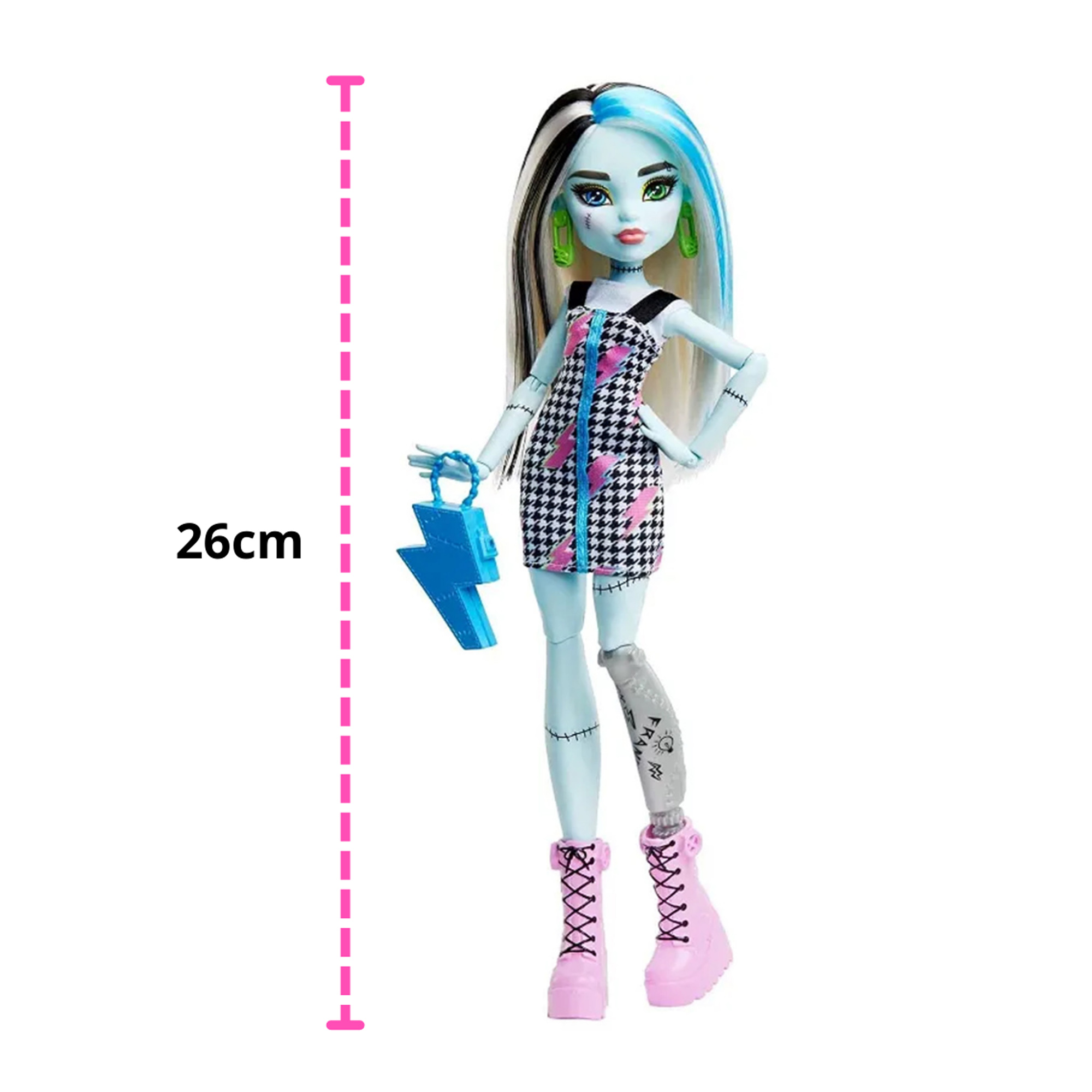 Boneca Monster High Frankie Stein Brinquedo Colecionável com Acessórios Presente Mattel - HKY76