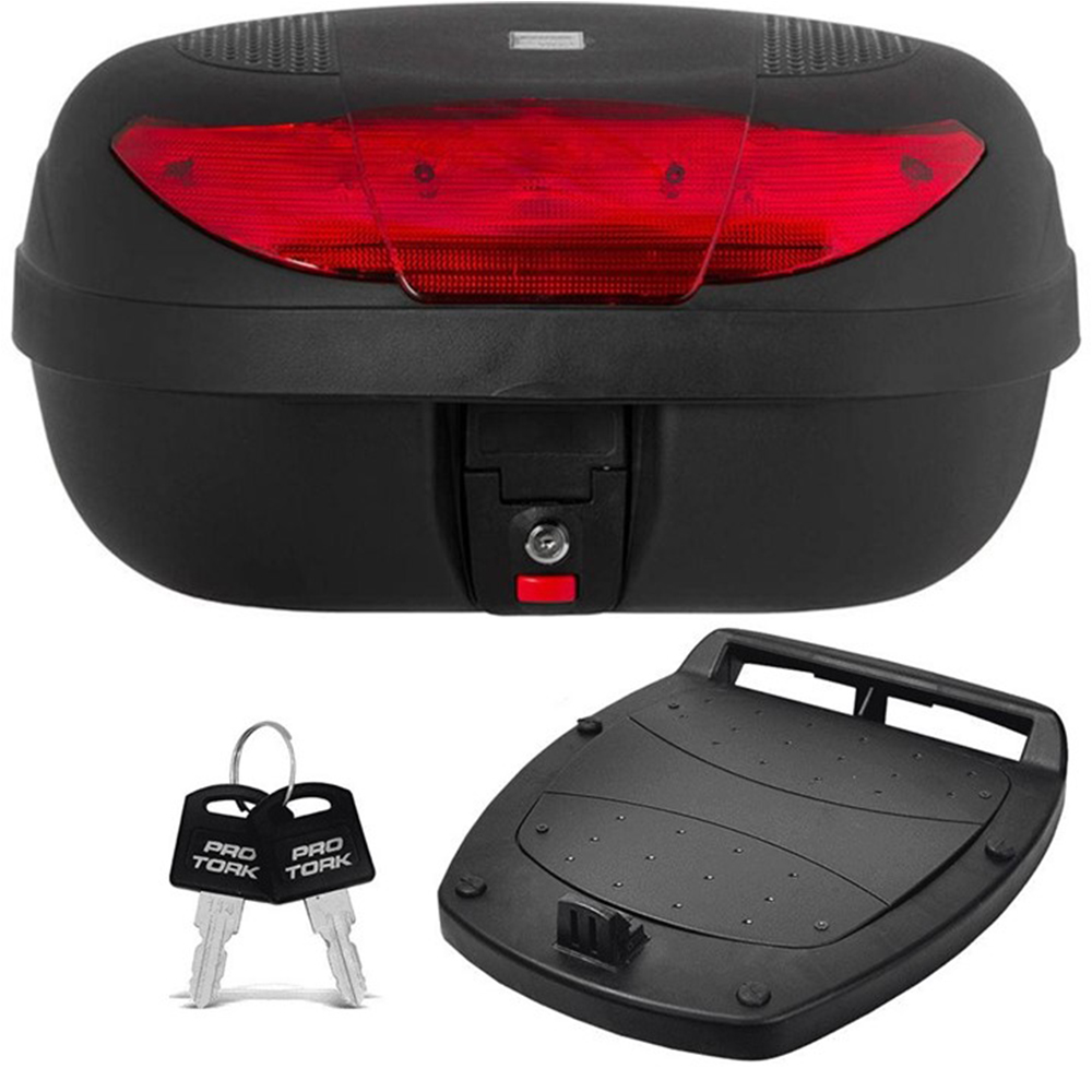 Bau Para Moto Bauleto Traseiro 45 Litros Smart Box 2 Pro Tork Lente:Vermelha