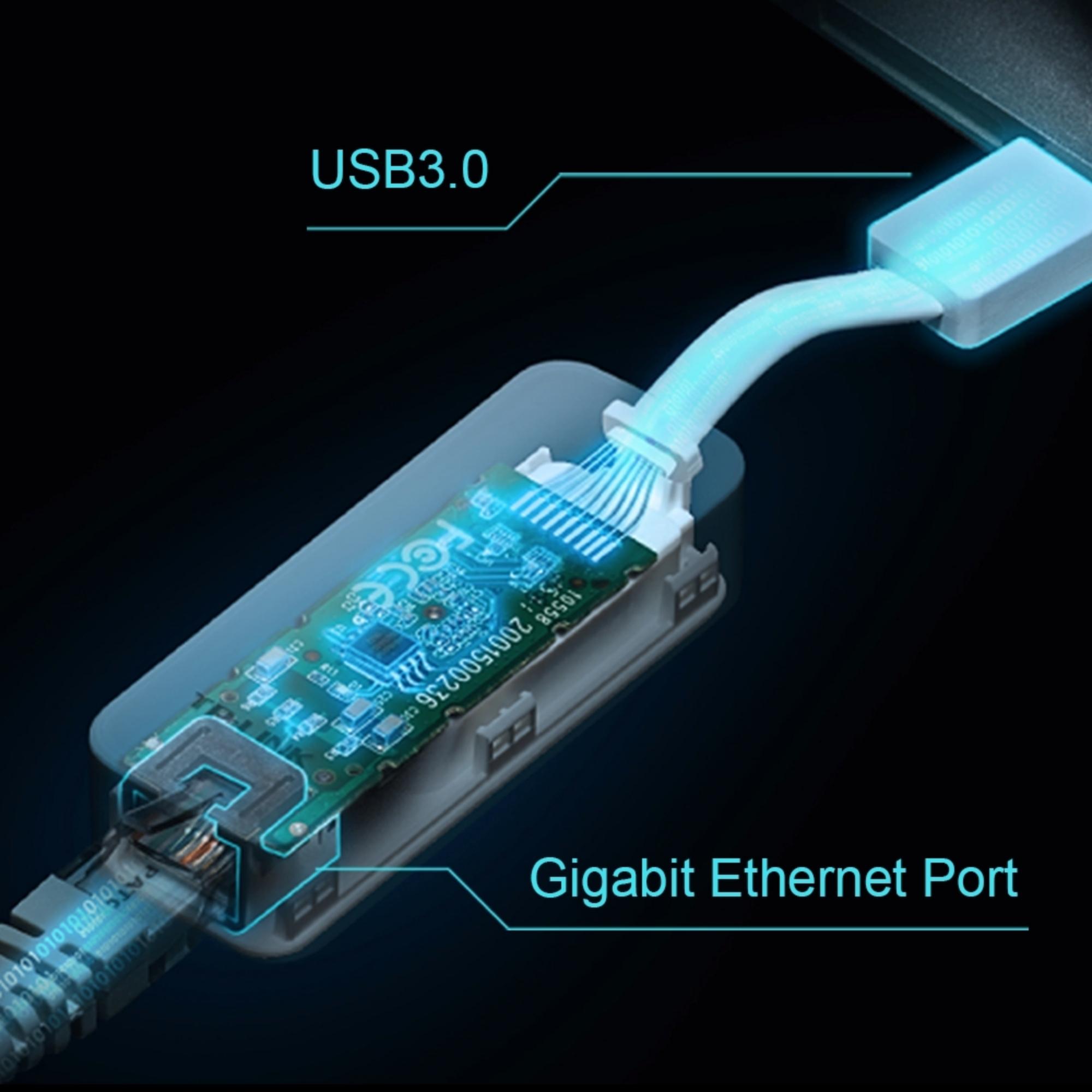Adaptador de Rede USB 3.0 para Rede 10/100/1000 Mbps Plug and Play TP-Link - UE300
