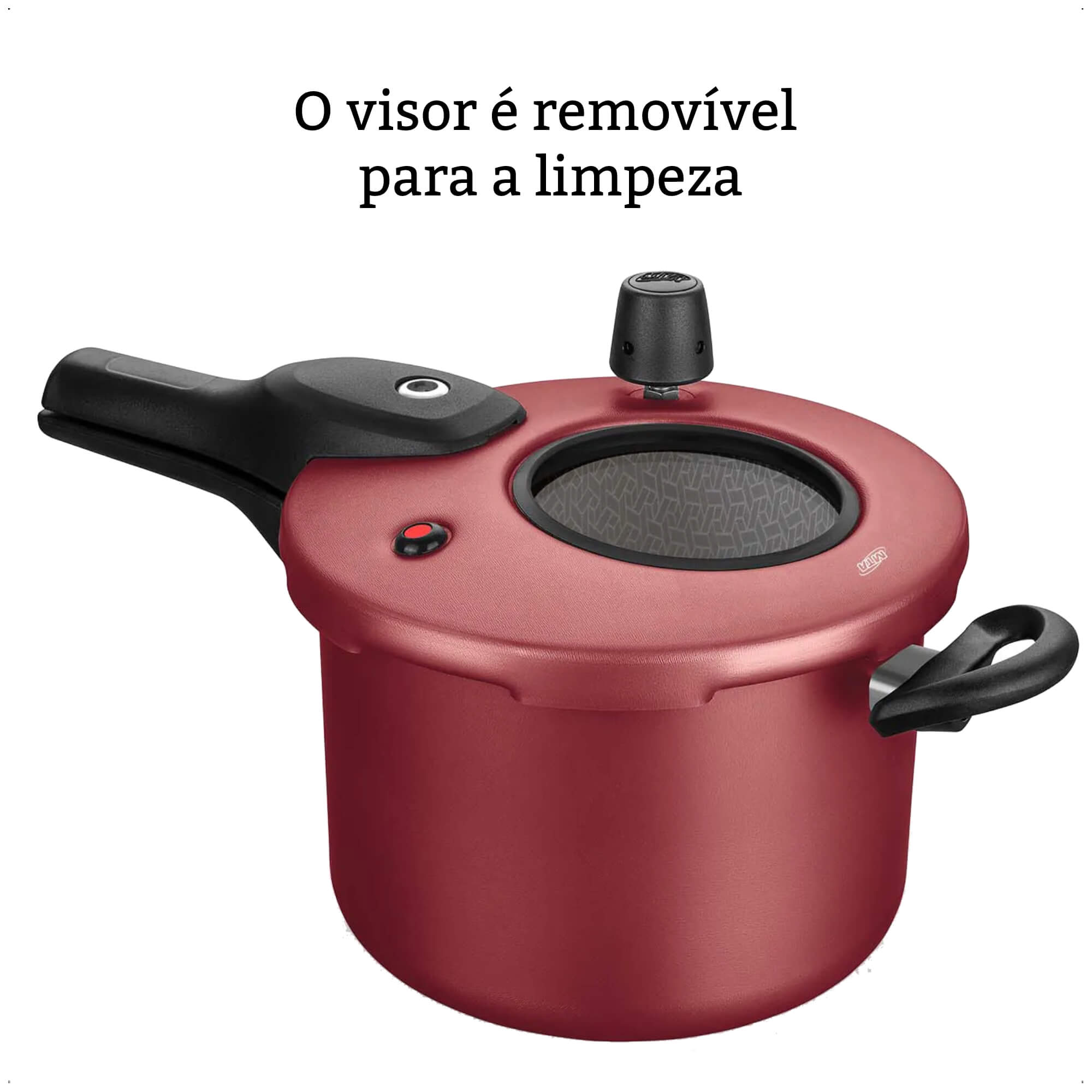 Panela De Pressão Antiaderente Com 4,5 Litros de Capacidade Fechamento Externo Superior MTA - 6600 Cor:Cereja