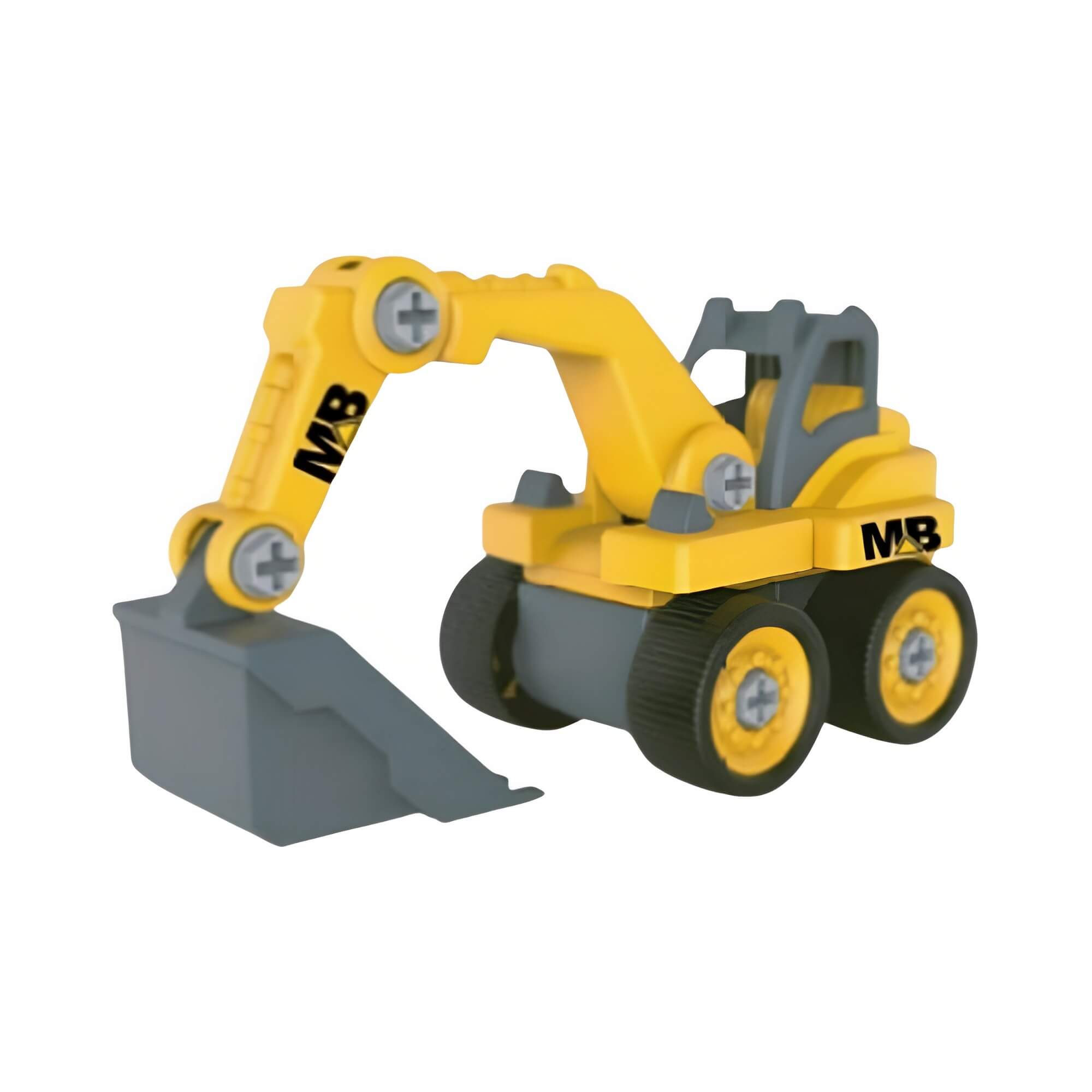 Brinquedo de Montar Construtores (Retroescavadeira) Amarela 22 Peças Polibrinq - BM025