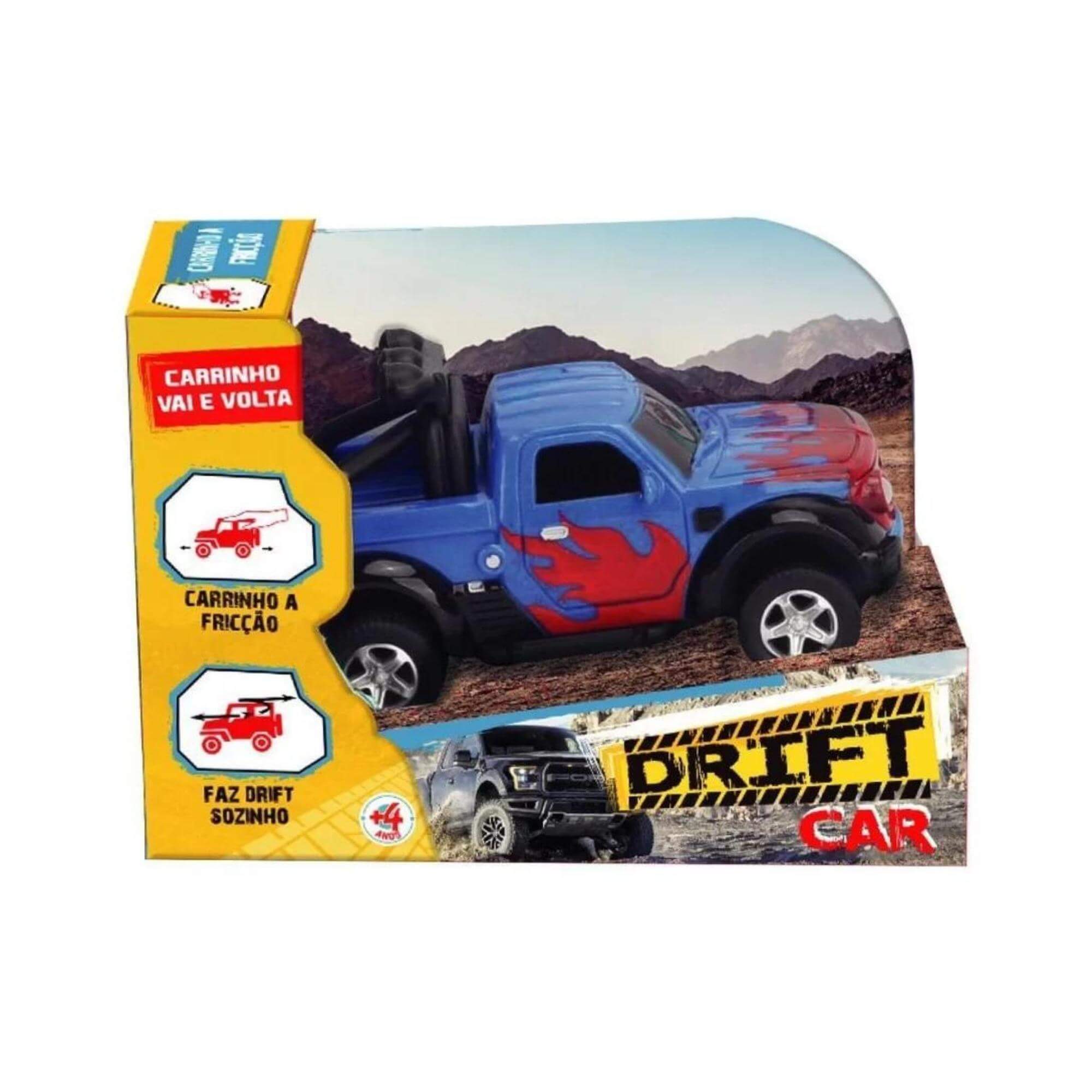 Carrinhos de Brinquedo Fricção Drift Car Vai e Volta 8 Modelos Sortidos Polibrinq - CAR701