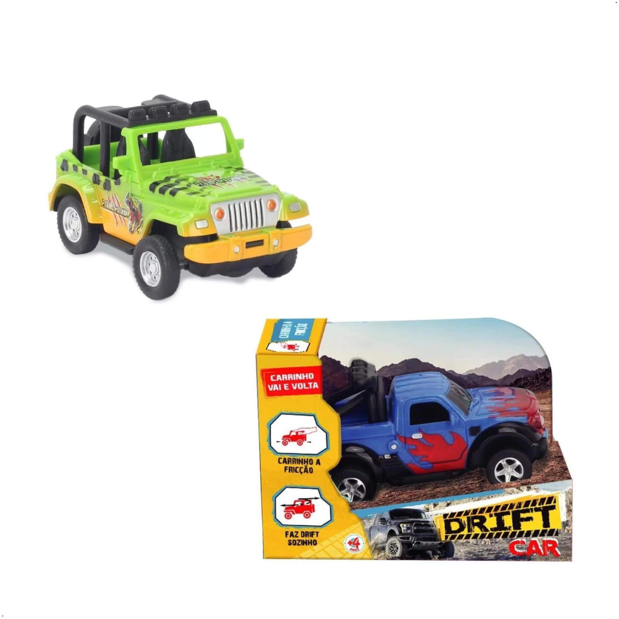 Carrinhos de Brinquedo Fricção Drift Car Vai e Volta 8 Modelos Sortidos Polibrinq - CAR701