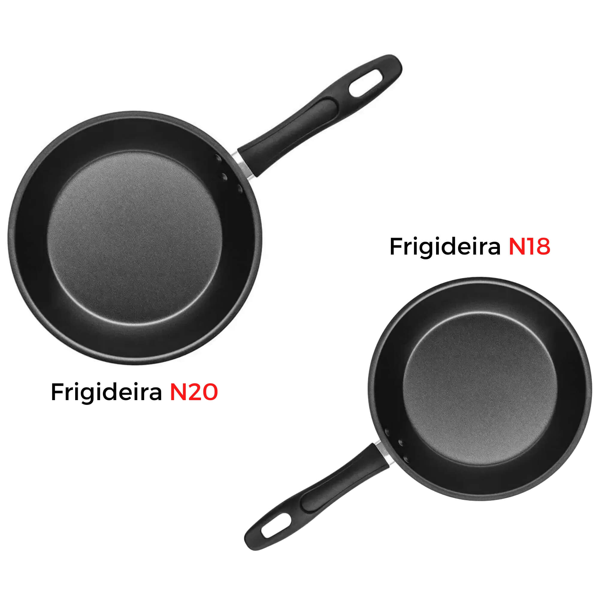 Kit Conjunto Frigideira Francesa Antiaderente N18 e N20 Grafite MTA - 920