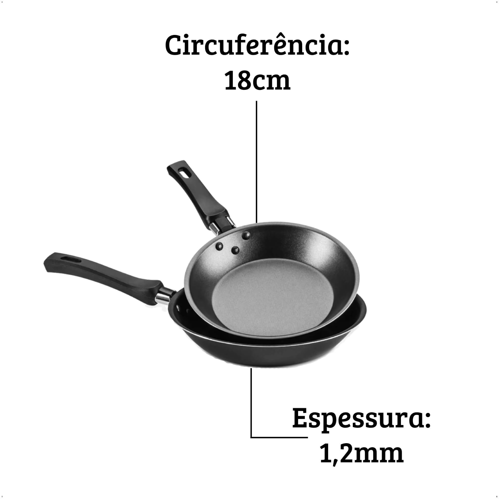 Panela Omeleteira Antiaderente 0,8L N18 Grafite Omelete Ovo Cozinha Frigideira MTA - 939