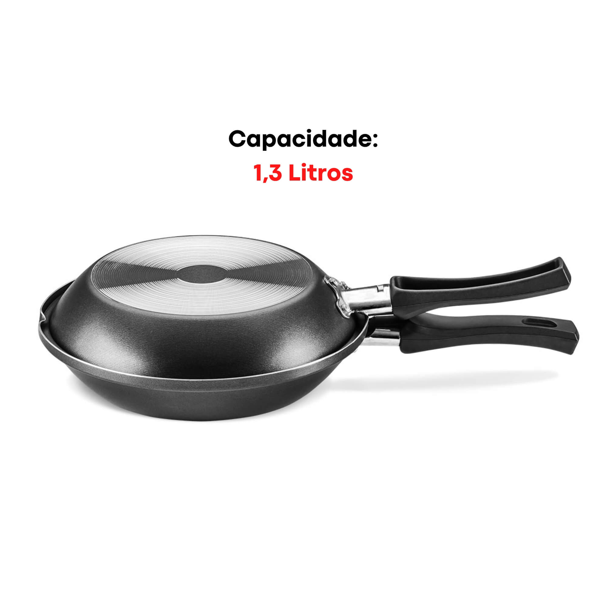 Frigideira Omeleteira 1,3L Grafite Revestimento Superflon Cabos Baquelite N22 MTA - 940