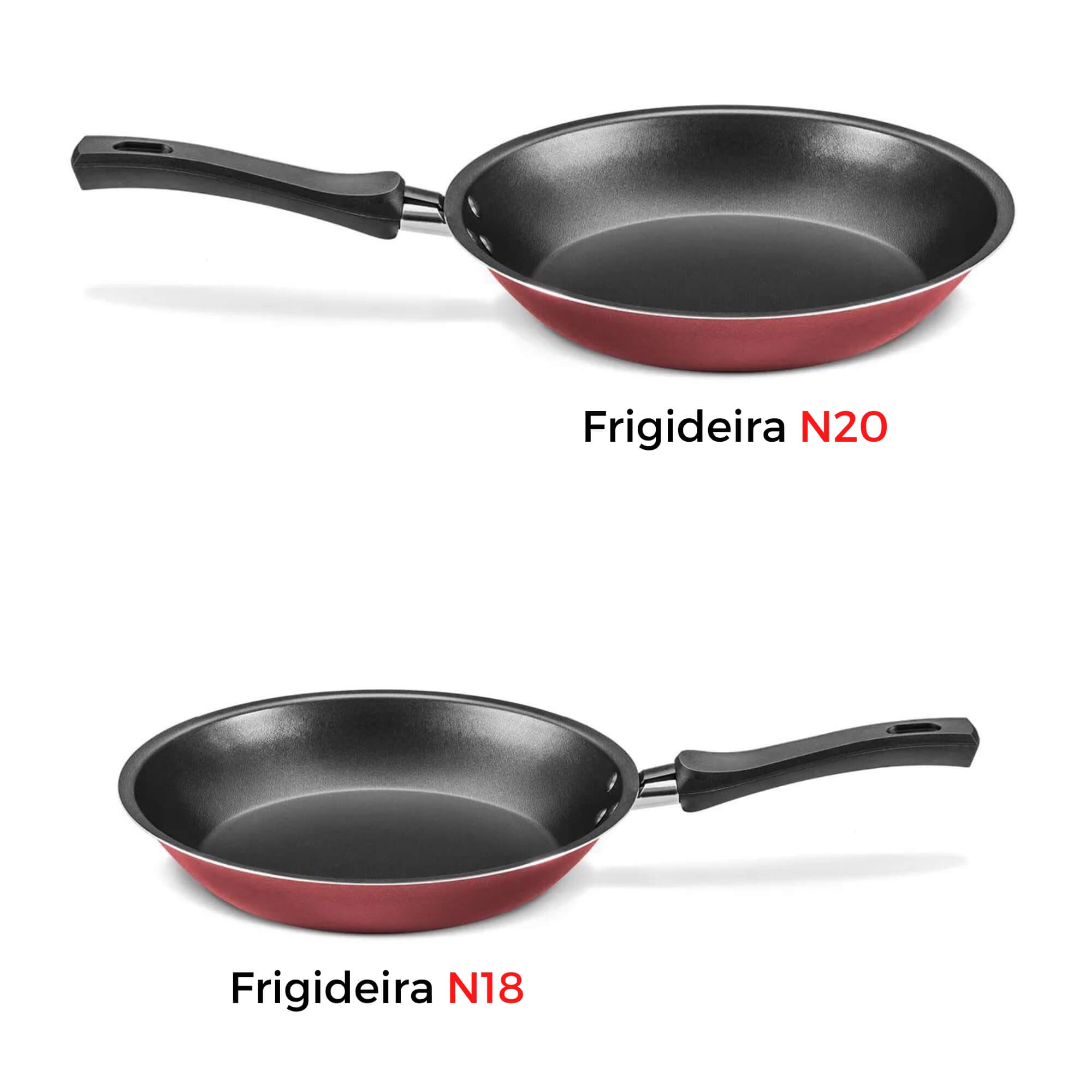 Kit Frigideira Francesa 18 e 20cm Antiaderente Cereja MTA - 8984