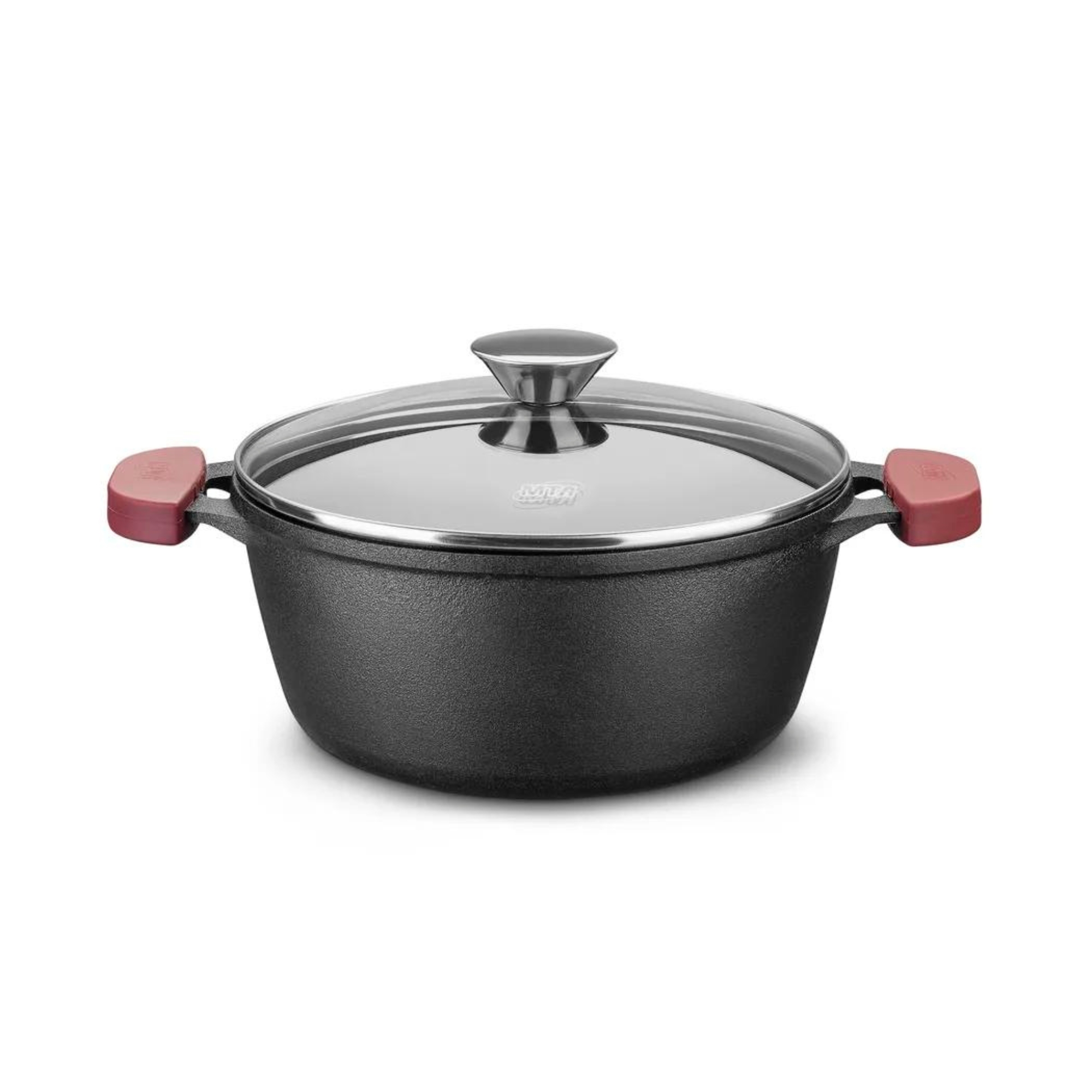 Panela Caçarola de Ferro Fundido N20 Com Tampa de Vidro Capacidade 2,2L Forno e Fogão MTA - 8340