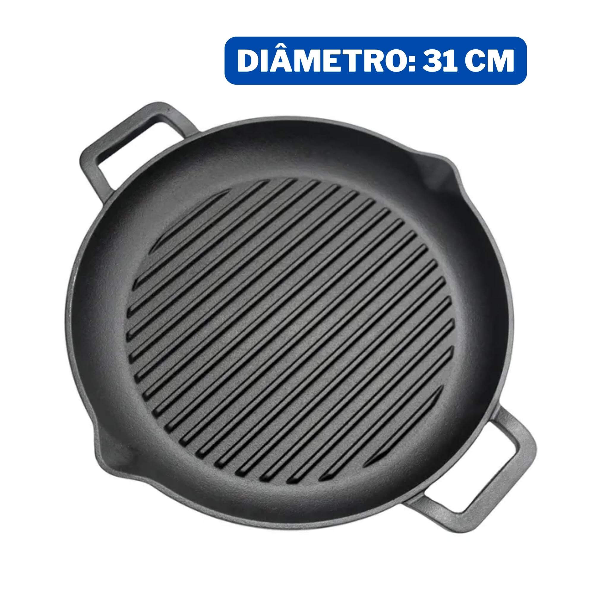 Chapa de Ferro Fundido Redonda N31 Grill Aquece por Igual Uniforme Qualidade Praticidade MTA - 8332