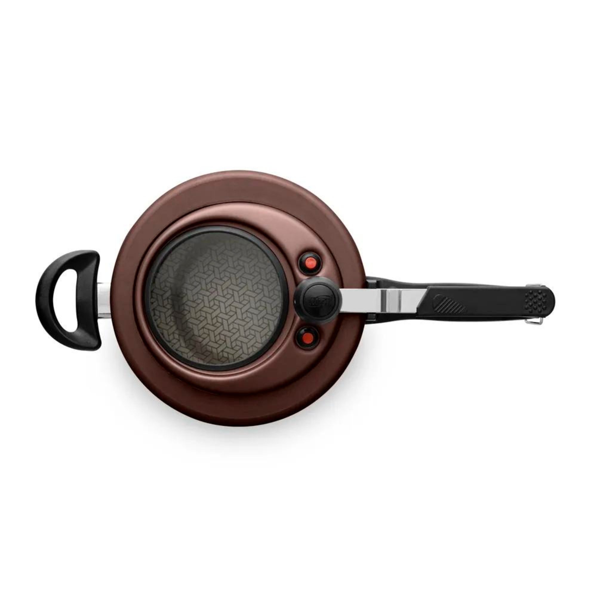 Panela De Pressão Antiaderente 4,5L Com Visor de Vidro Cor Marrom Chocolate MTA - 9195