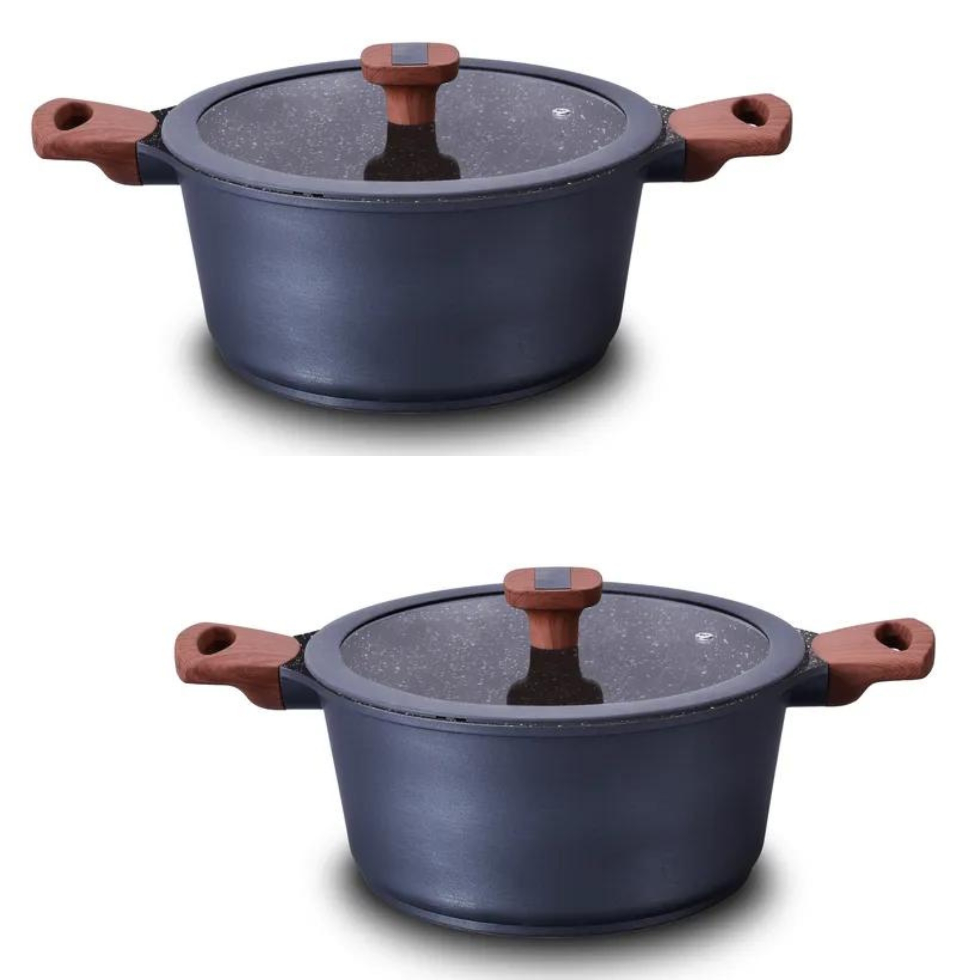 Jogo de Panelas 5 Peças Frigideira Caçarola em Alumínio Cerâmic-Flon Titanium MTA - 8460