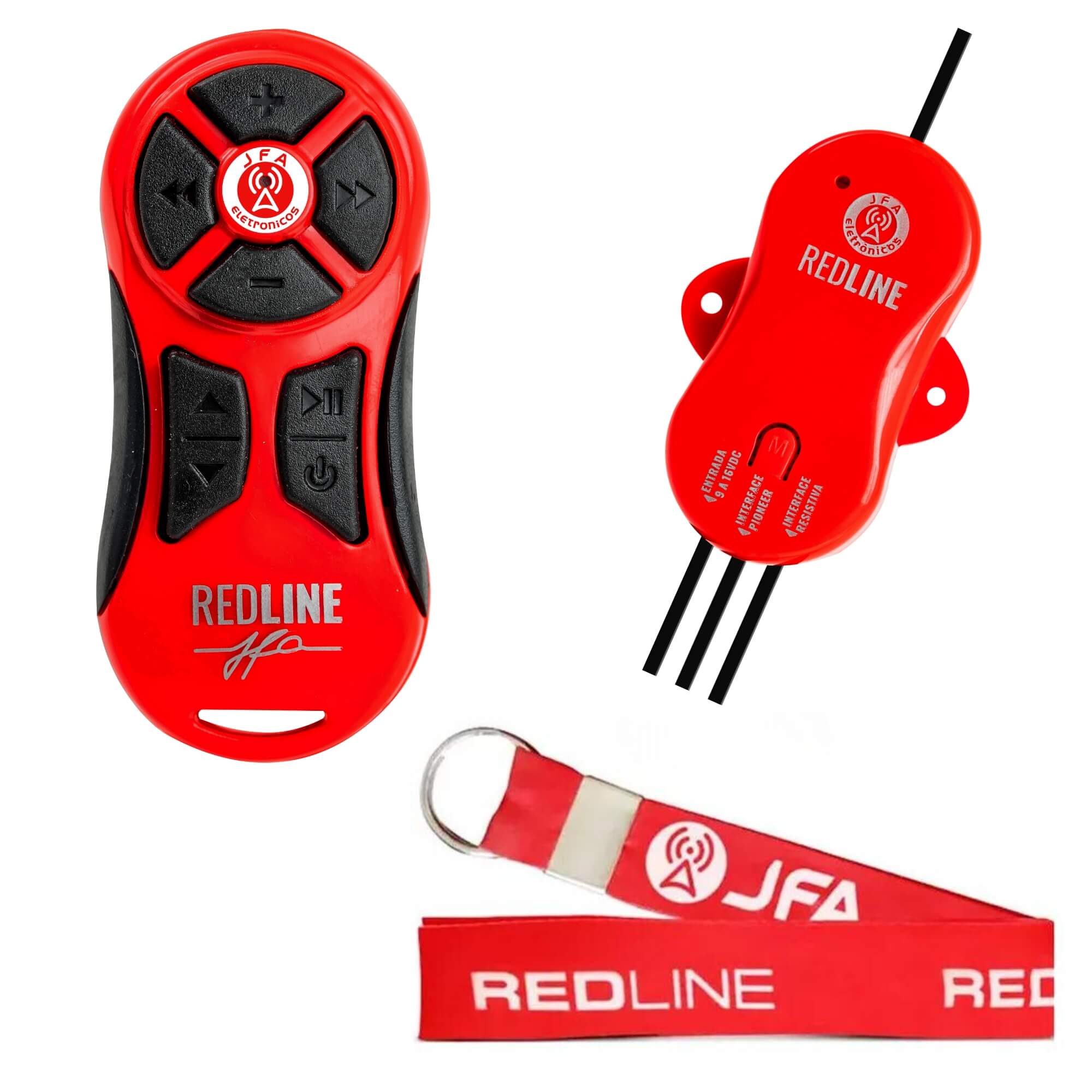 Controle de longa distância 1200 metros Remoto Controlador Redline WRPlus JFA Vermelho Automotivo