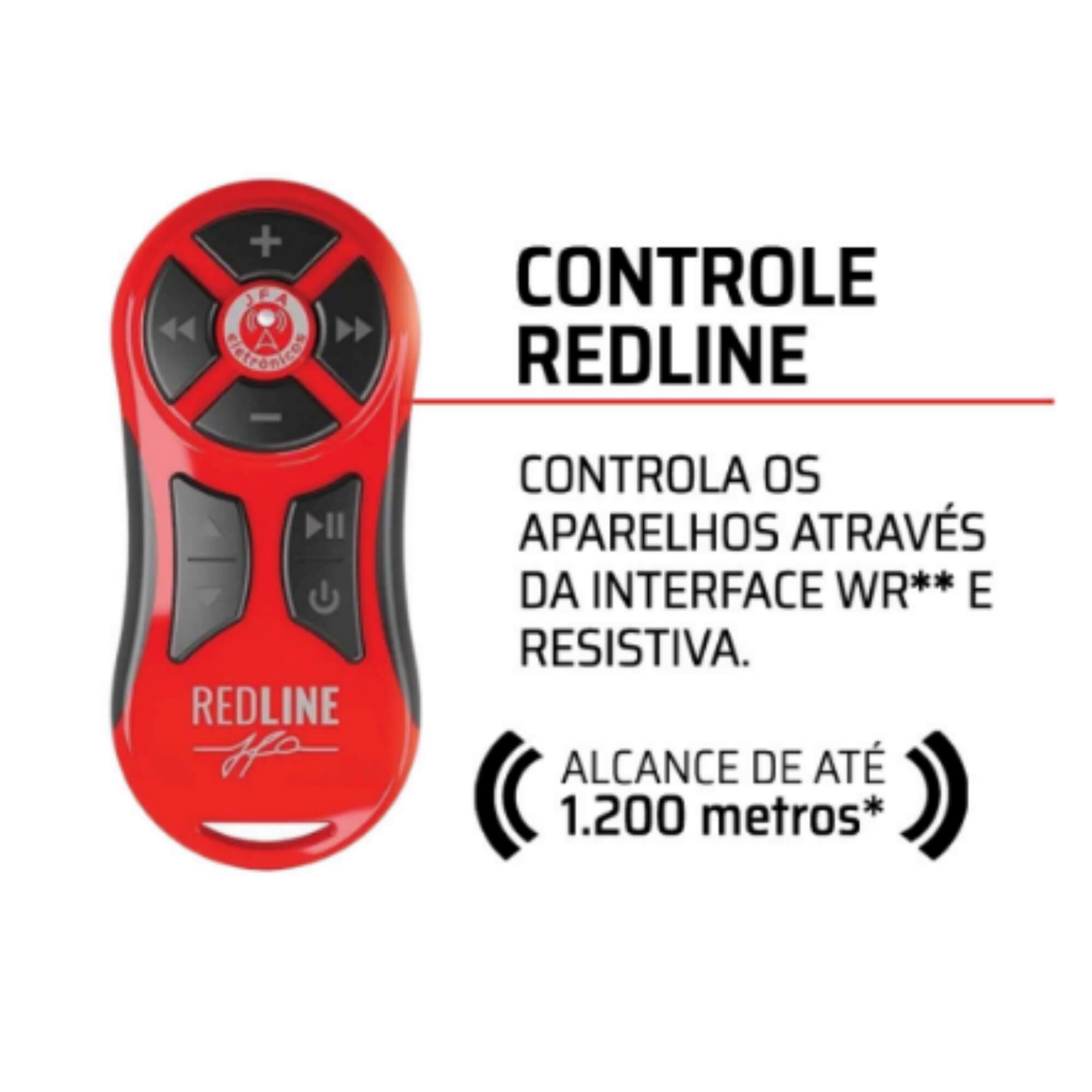 Controle de longa distância 1200 metros Remoto Controlador Redline WRPlus JFA Vermelho Automotivo