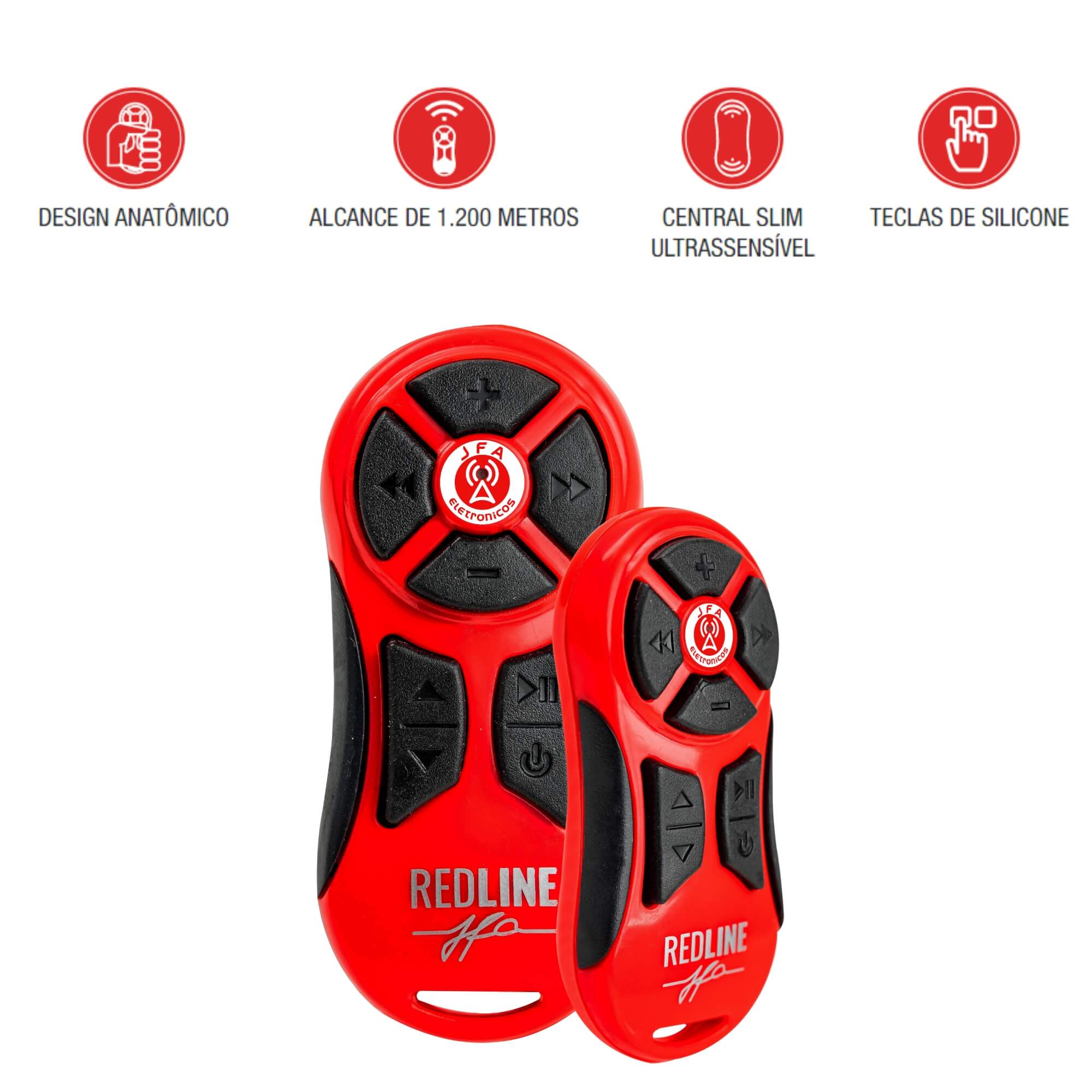 Controle de longa distância 1200 metros Remoto Controlador Redline WRPlus JFA Vermelho Automotivo