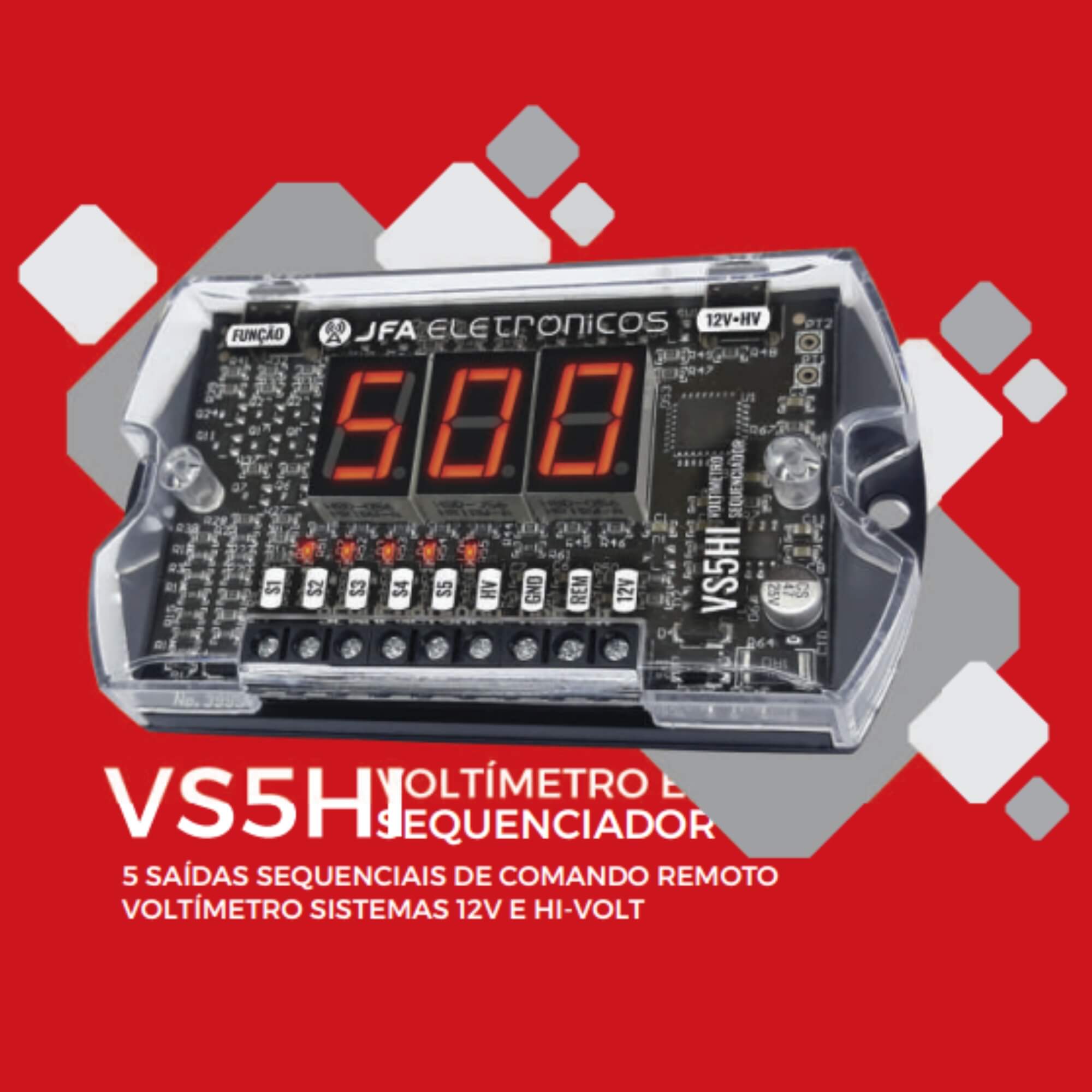 Voltímetro Digital 3 em 1 Sequenciador de Comando Remoto, Alta e Baixa Tensão Com Proteção Voltagem JFA - VS5HI