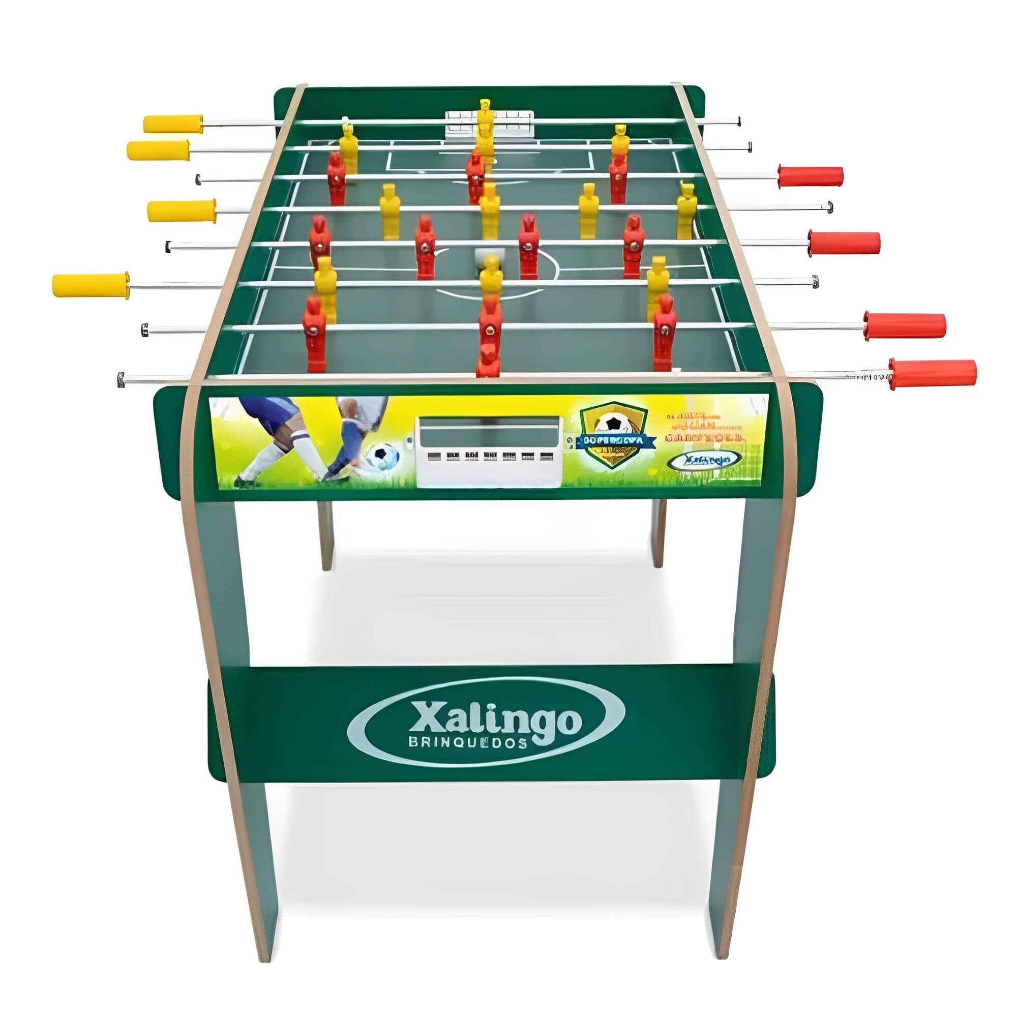 Mesa de Pebolim Infantil Futebol de Mesa Super Copa com 2 Bolinhas Madeira Xalingo - 67354