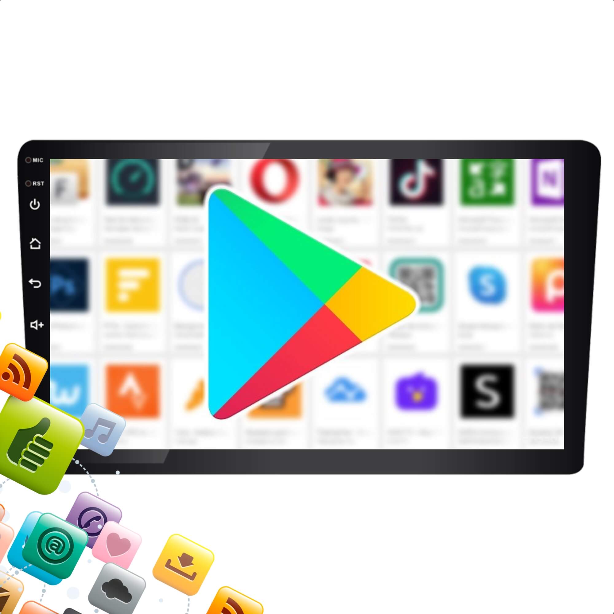Central Multimídia Som Automotivo Roadstar Android 2 Din 9 Pol Touch Bluetooth USB GPS - RS910BR