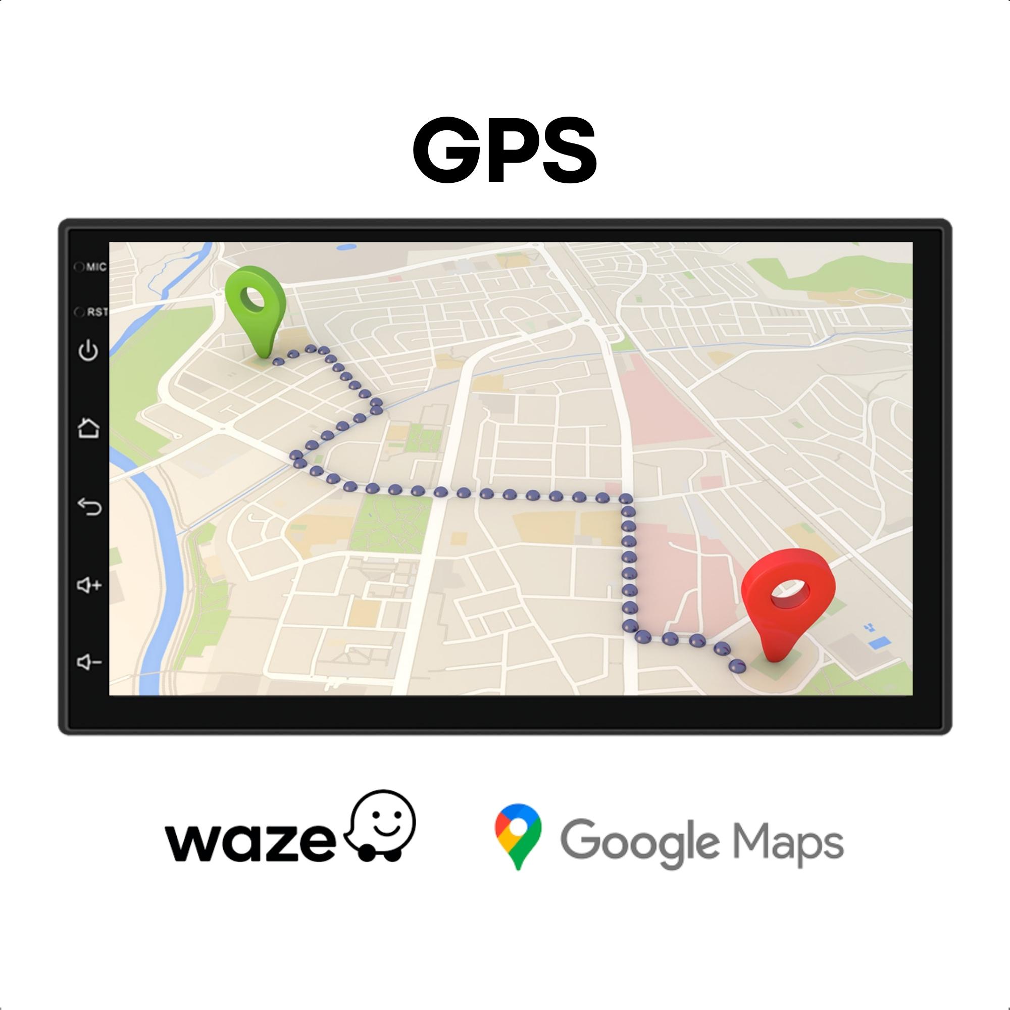 Central Multimídia Android 7pol Roadstar CarPlay AndroidAuto Rádio FM GPS BT 2+32GB Wi-Fi-RS815BR