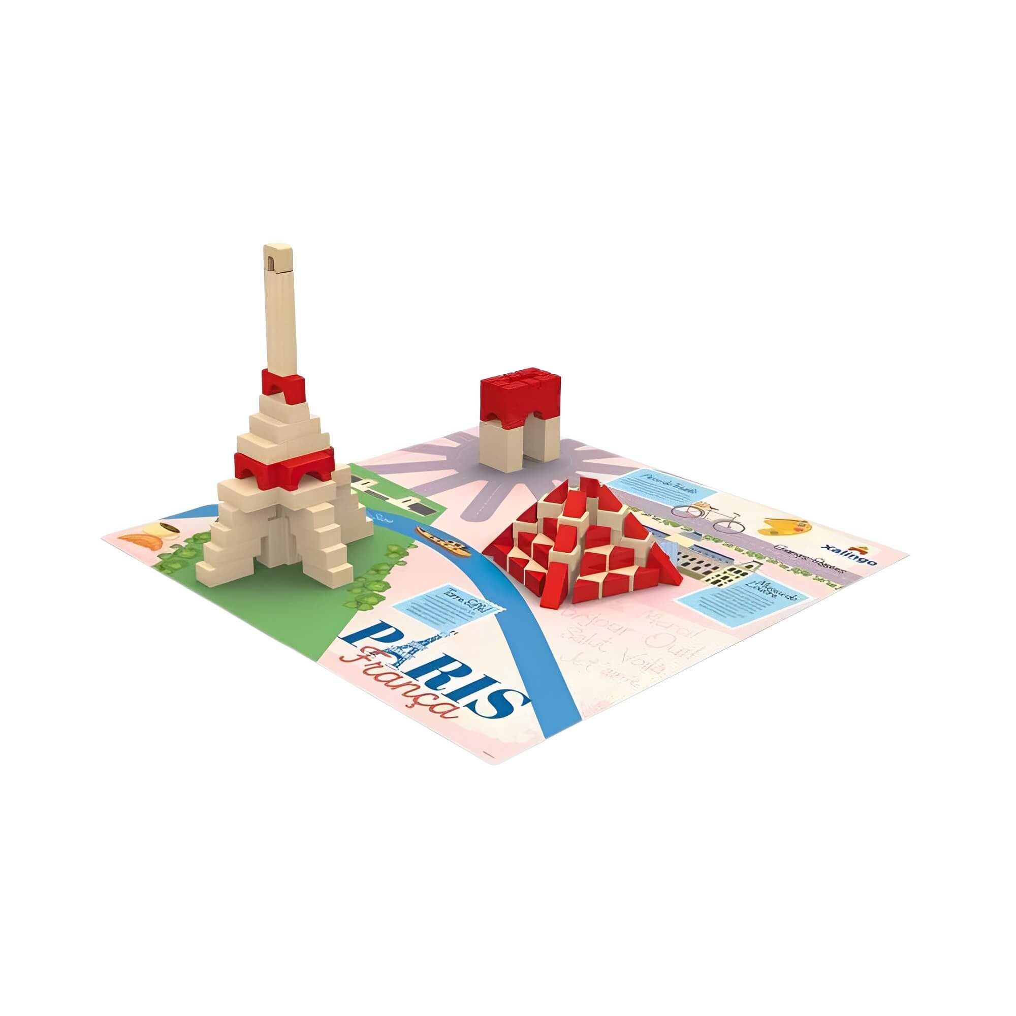 Brinquedo de Montar Infantil Brincando de Engenheiro Torre Eiffel Paris 124 Peças Xalingo - 54643