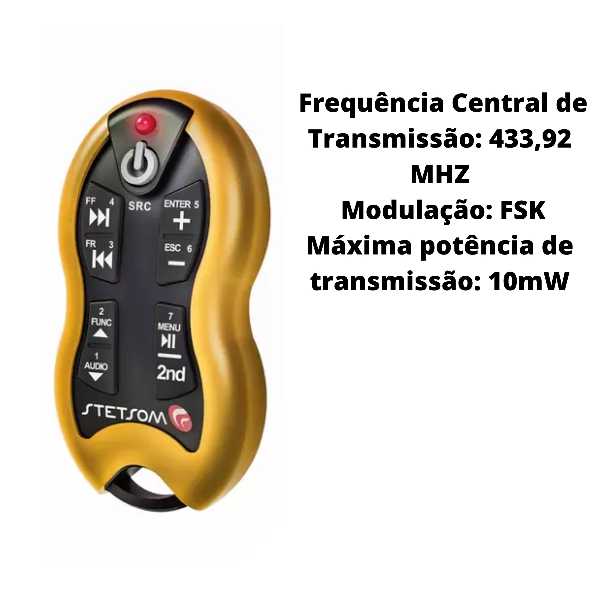 Controle Longa Distância Alcance Control SX1 16 Funções 500m Amarelo  Com Receptor Stetsom-46672