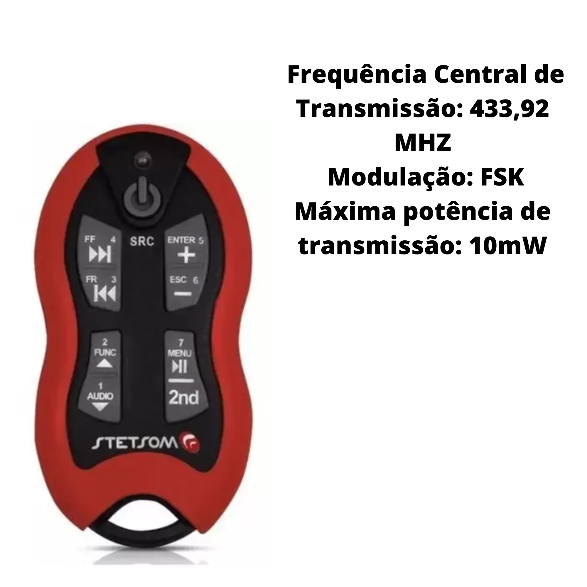Controle Longa Distância Alcance Control SX2 16 Funções 500m Vermelho Com Receptor Stetsom-46676