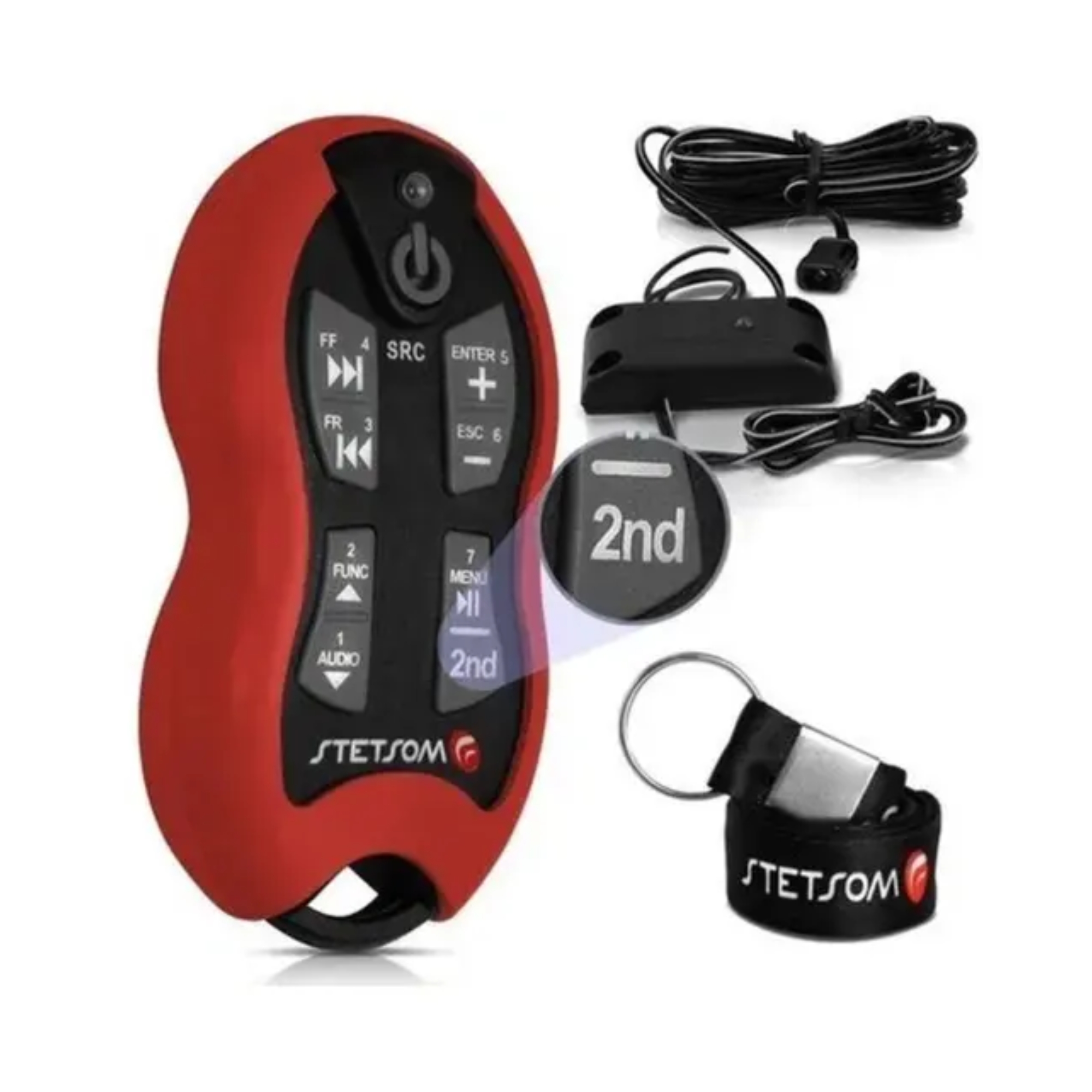 Controle Longa Distância Alcance Control SX2 16 Funções 500m Vermelho Com Receptor Stetsom-46676