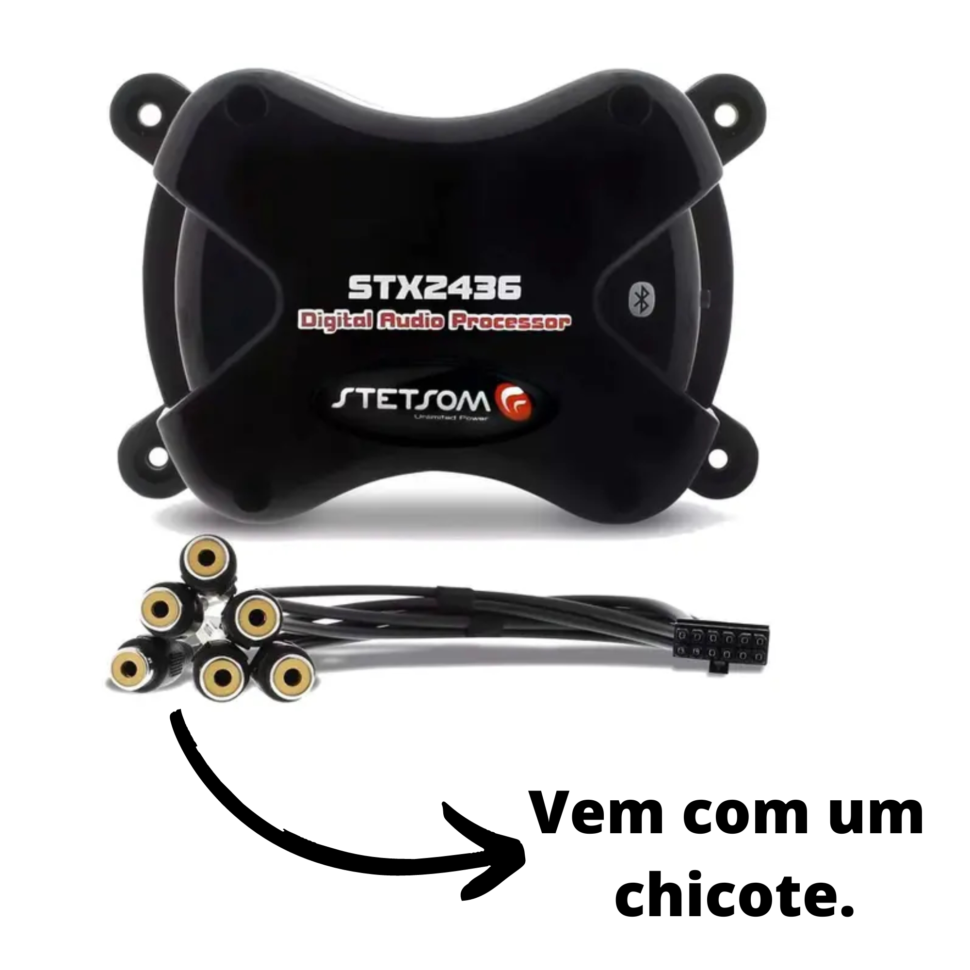 Processador de Audio Stetsom  STX2436 Bluetooth 2 Canais 4 Vias Para Som Automotivo - 46677