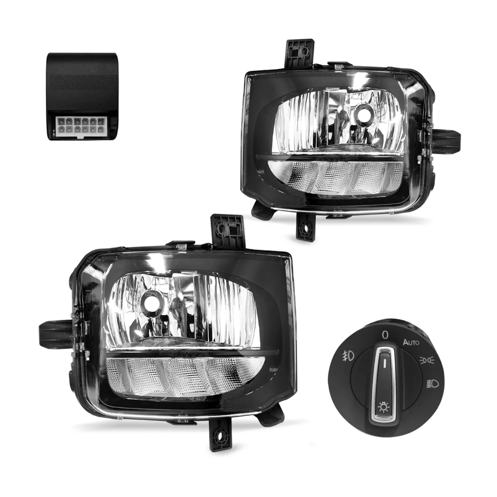 Kit Farol De Milha T-Cross 2019 2020 2021 2022 2023 Com Botão Padrão de Fabrica Suits - STS112VW