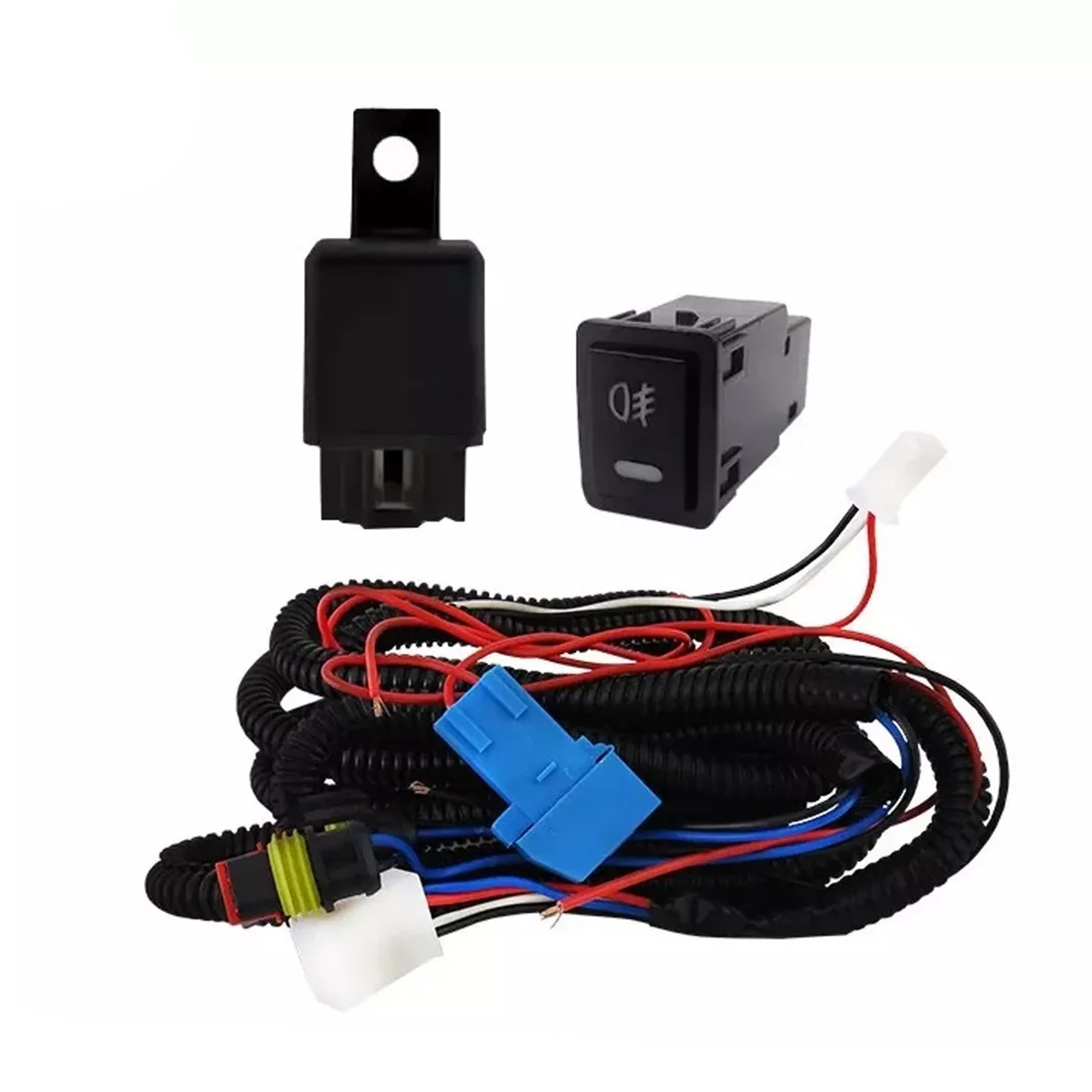 Kit Farol de Milha Kicks 2021 a 2024 Moldura Preta Botão Modelo Original Suits - STS321NS
