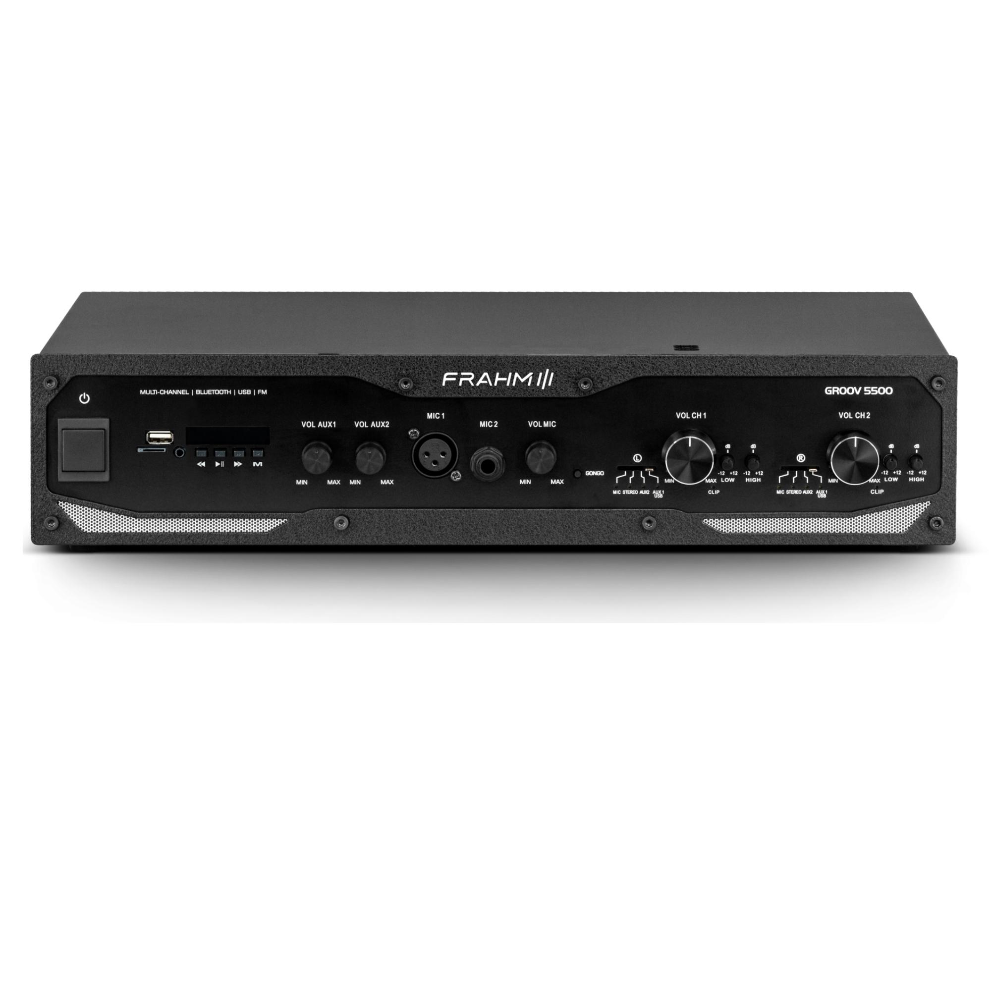 Amplificador Profissional GR 5500 BT G5 600W RMS 4 Ohms Som Ambiente Bivolt 100-240V Frahm 32319