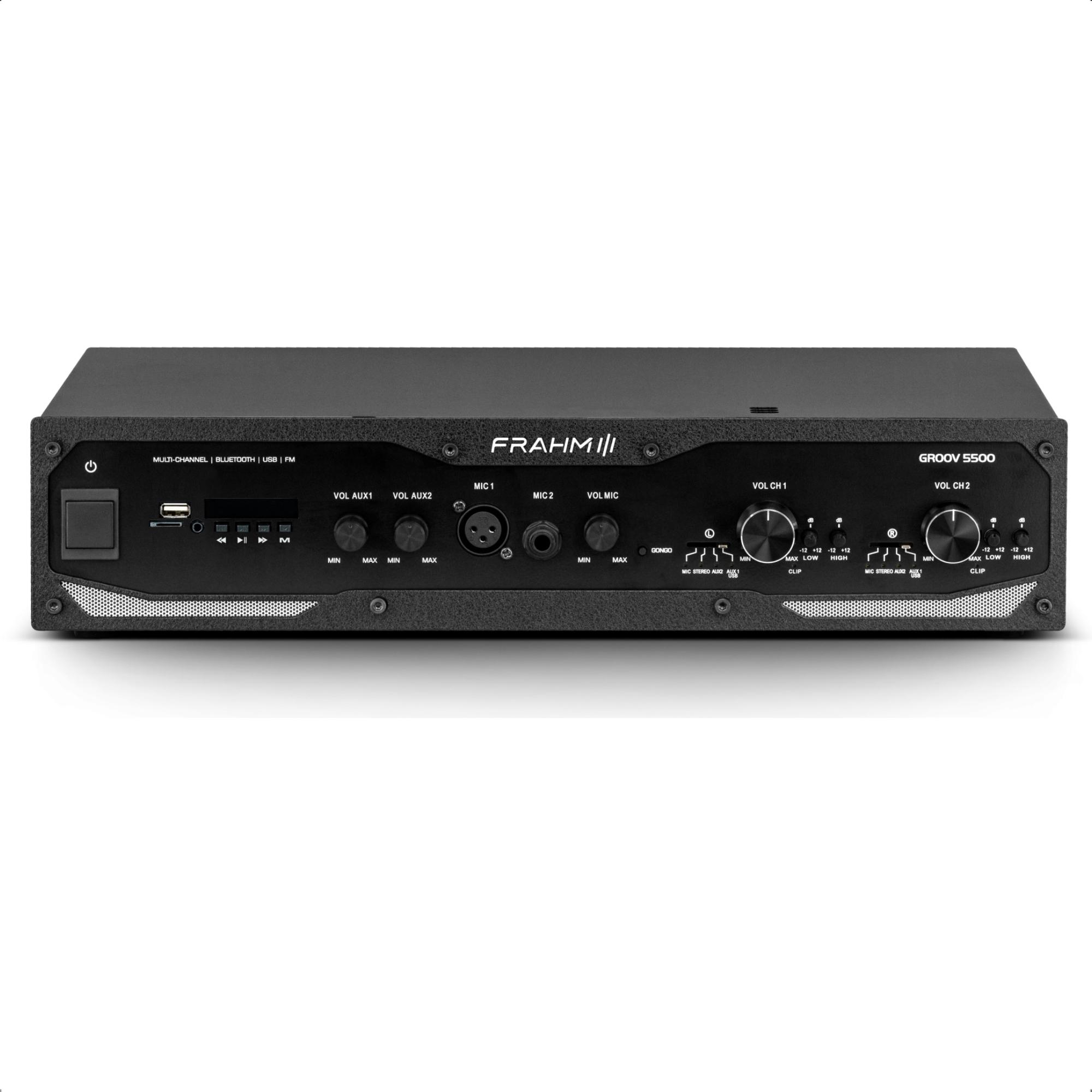 Amplificador Profissional GR 5500 BT G5 600W RMS 4 Ohms Som Ambiente Bivolt 100-240V Frahm 32319