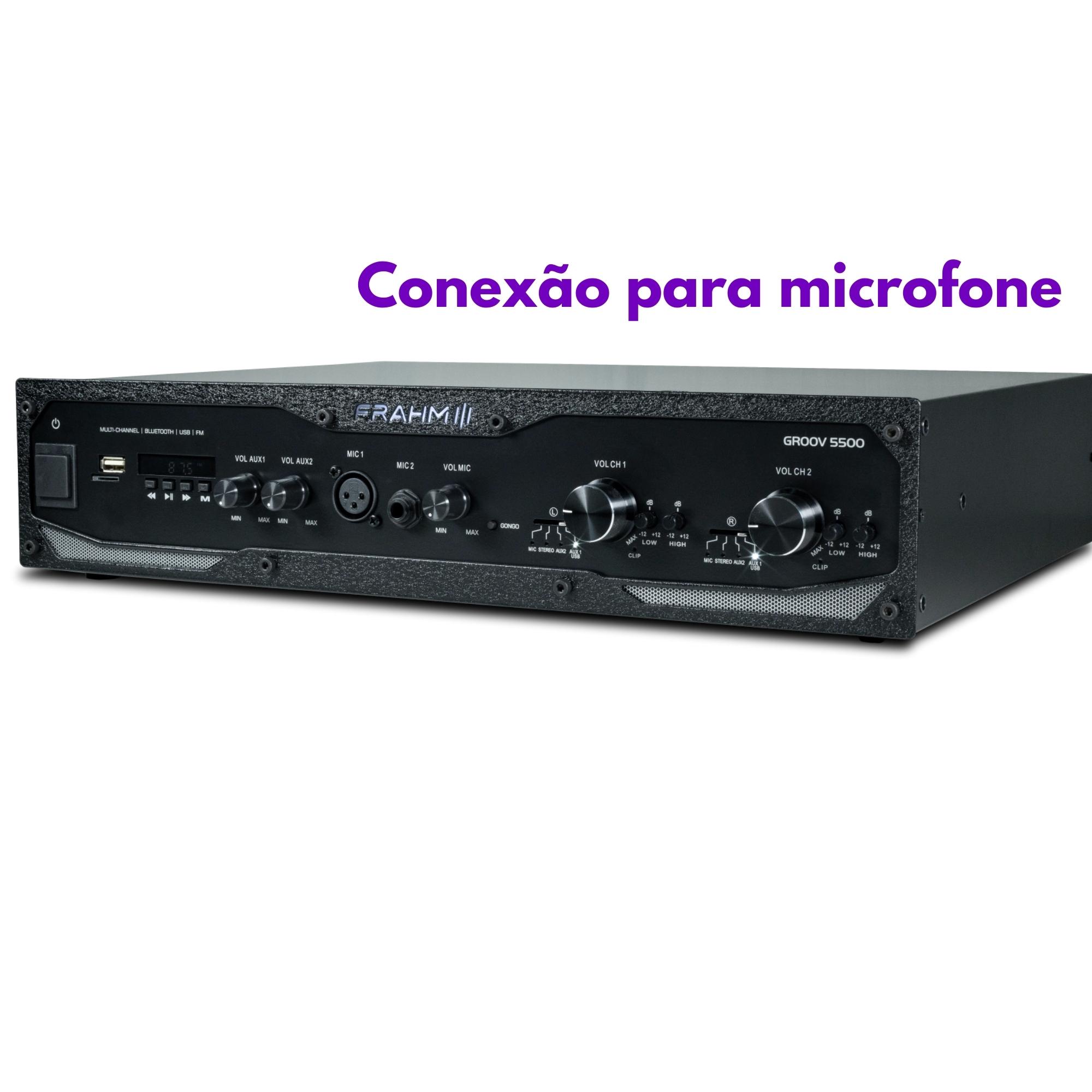 Amplificador Profissional GR 5500 BT G5 600W RMS 4 Ohms Som Ambiente Bivolt 100-240V Frahm 32319