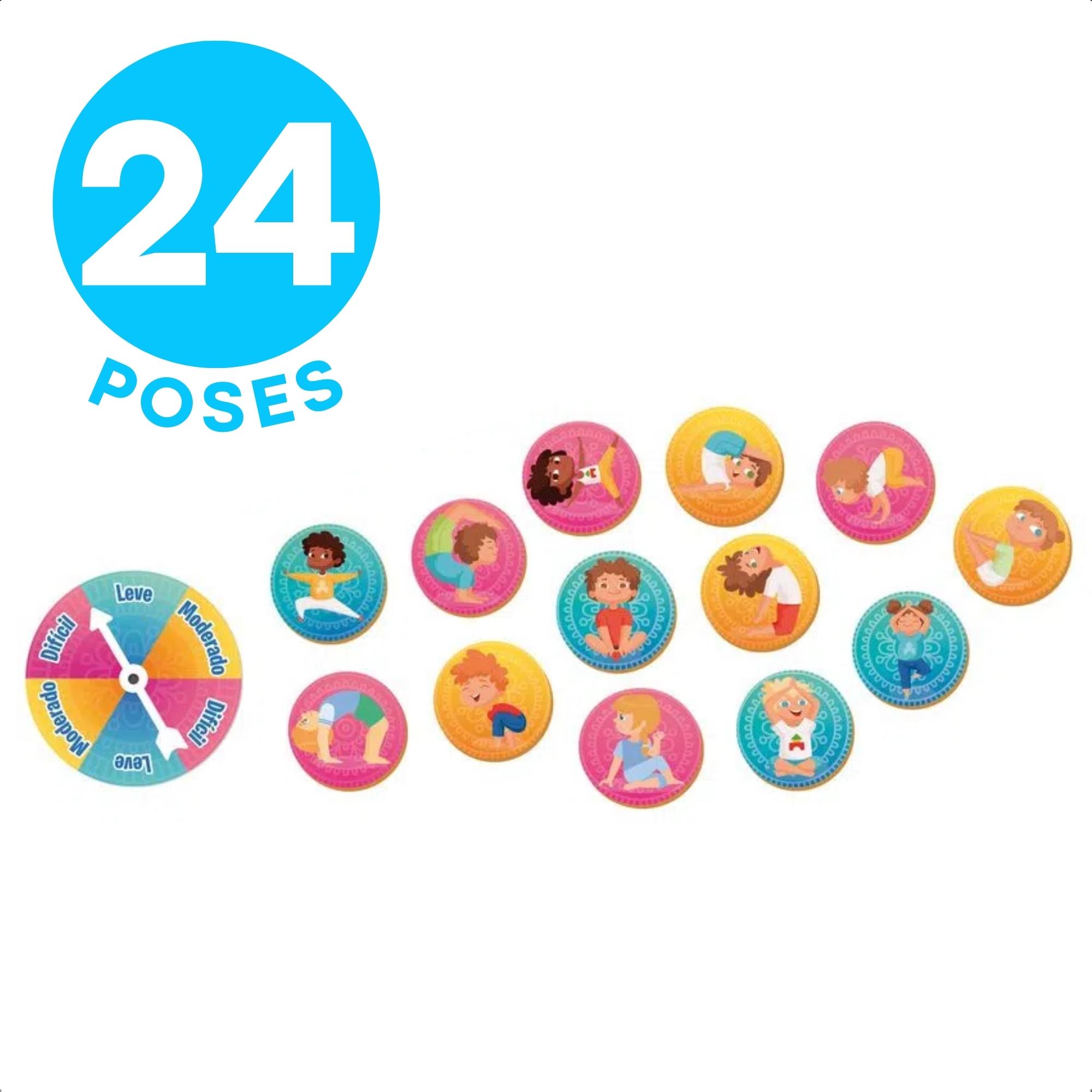 Brinquedo Jogo de Yoga para Crianças de Madeira 24 Peças com Poses para Brincar Xalingo - 17509