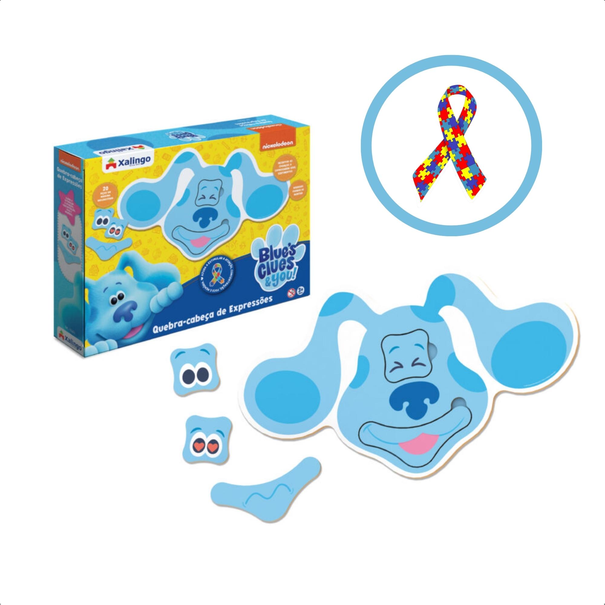 Quebra-Cabeça de Expressões Blue's Clues Desenv. Crianças c/ TEA, TDA e TDAH 20 Pç-Xalingo 55343