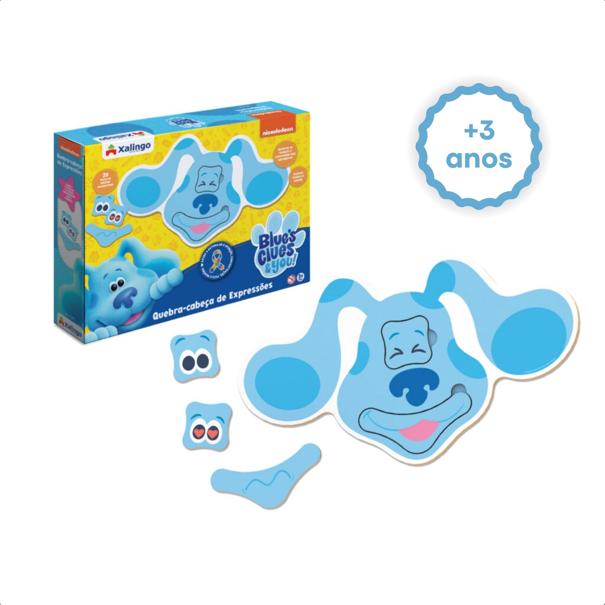 Quebra-Cabeça de Expressões Blue's Clues Desenv. Crianças c/ TEA, TDA e TDAH 20 Pç-Xalingo 55343