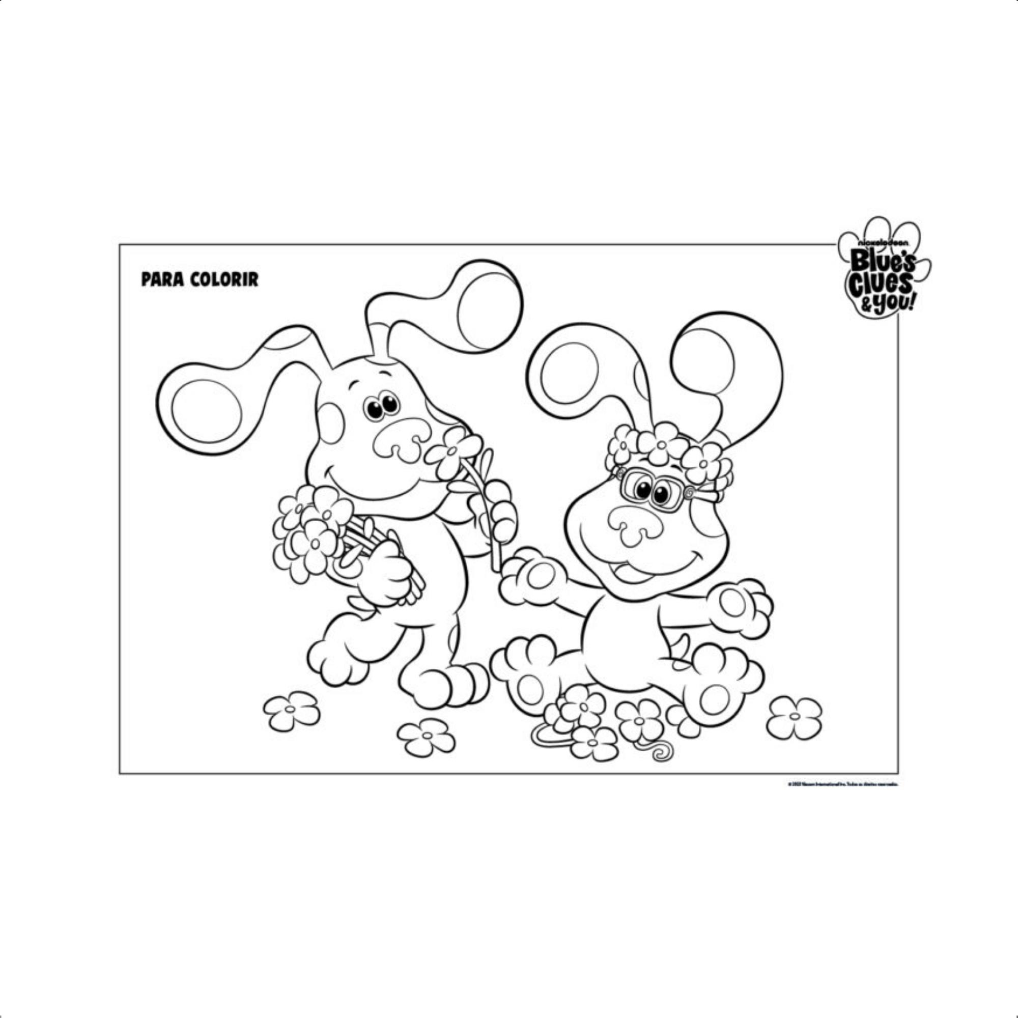 Brinquedo Conjunto de Carimbos e Atividades Blue's Clues Vários Personagens Xalingo - 55354