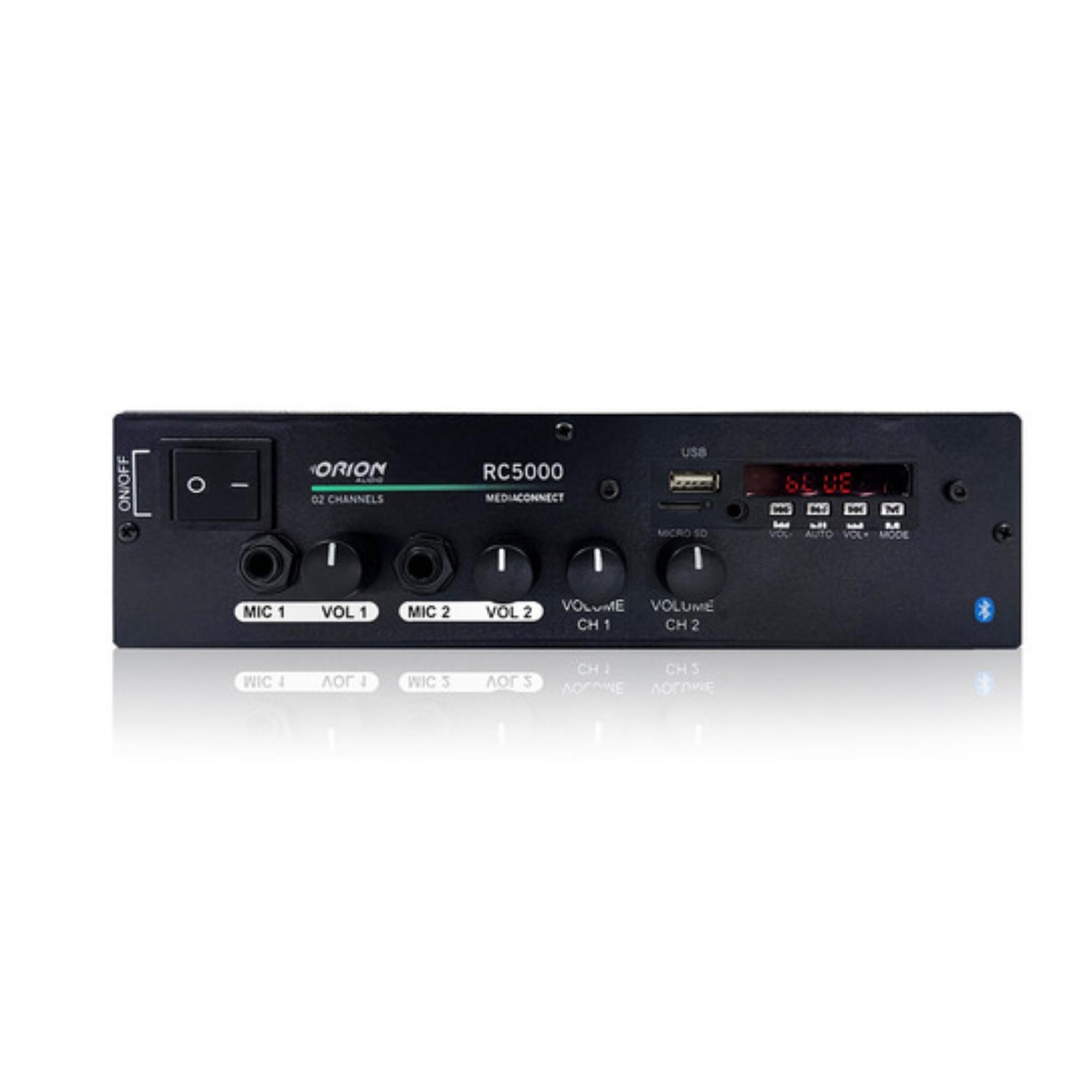 Amplificador Receiver Orion BT 300w e AUX 02 CH RC5000 Preto Bivolt automático - 2AMP5000B