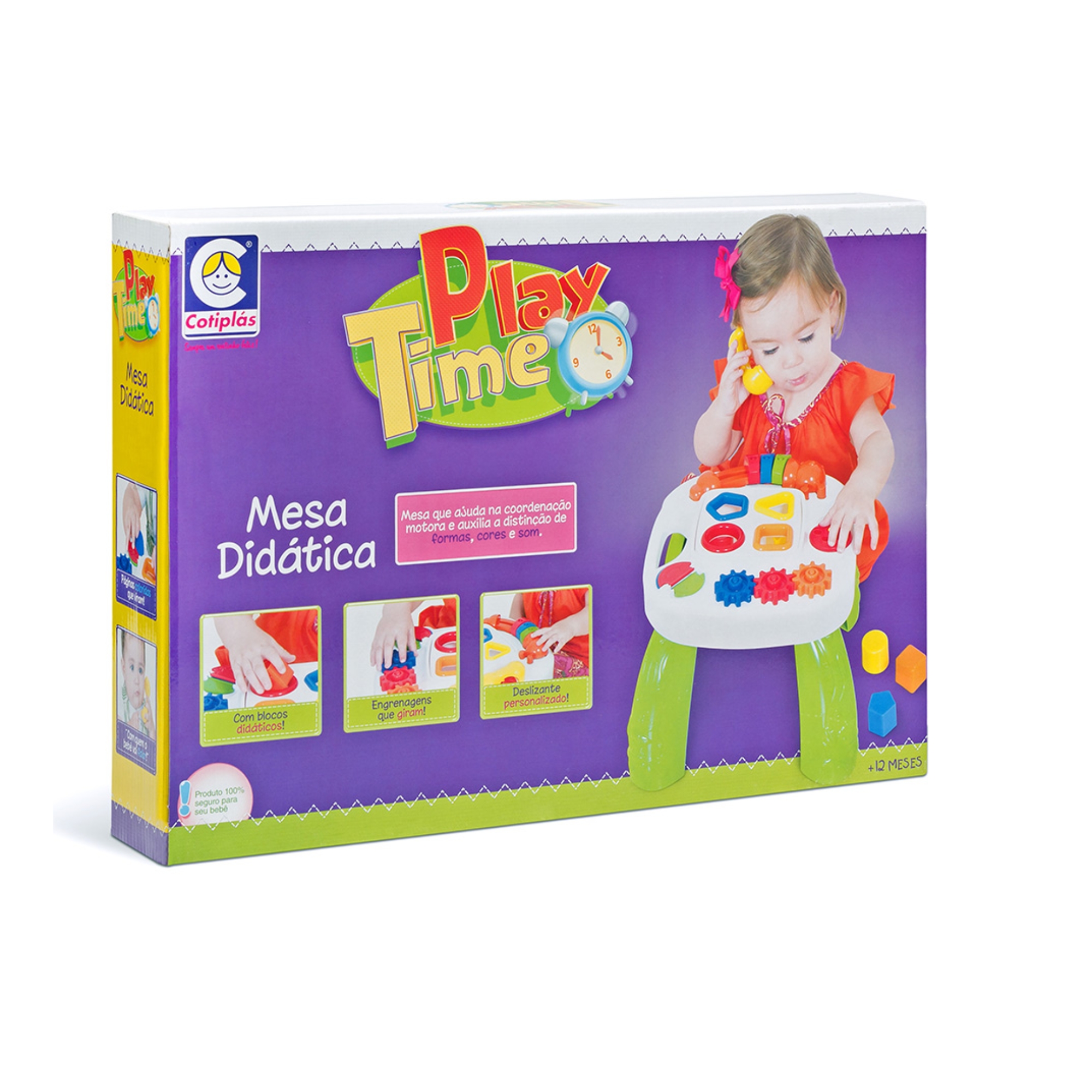 Brinquedo Mesinha Divertida Play Time 20,5cm de Altura c/ Blocos Didáticos Cotiplas - 1996