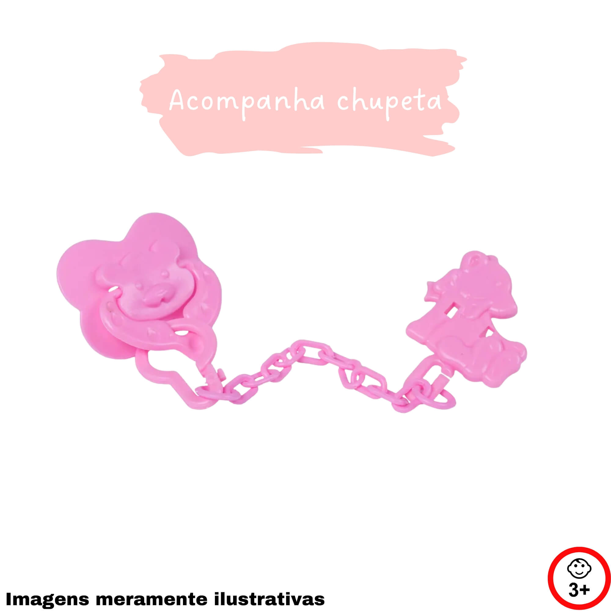 Brinquedo Boneca Luisa Articulada Plastico Vinil 33cm Vestidinho Florido e Chupeta Cotiplas - 2078