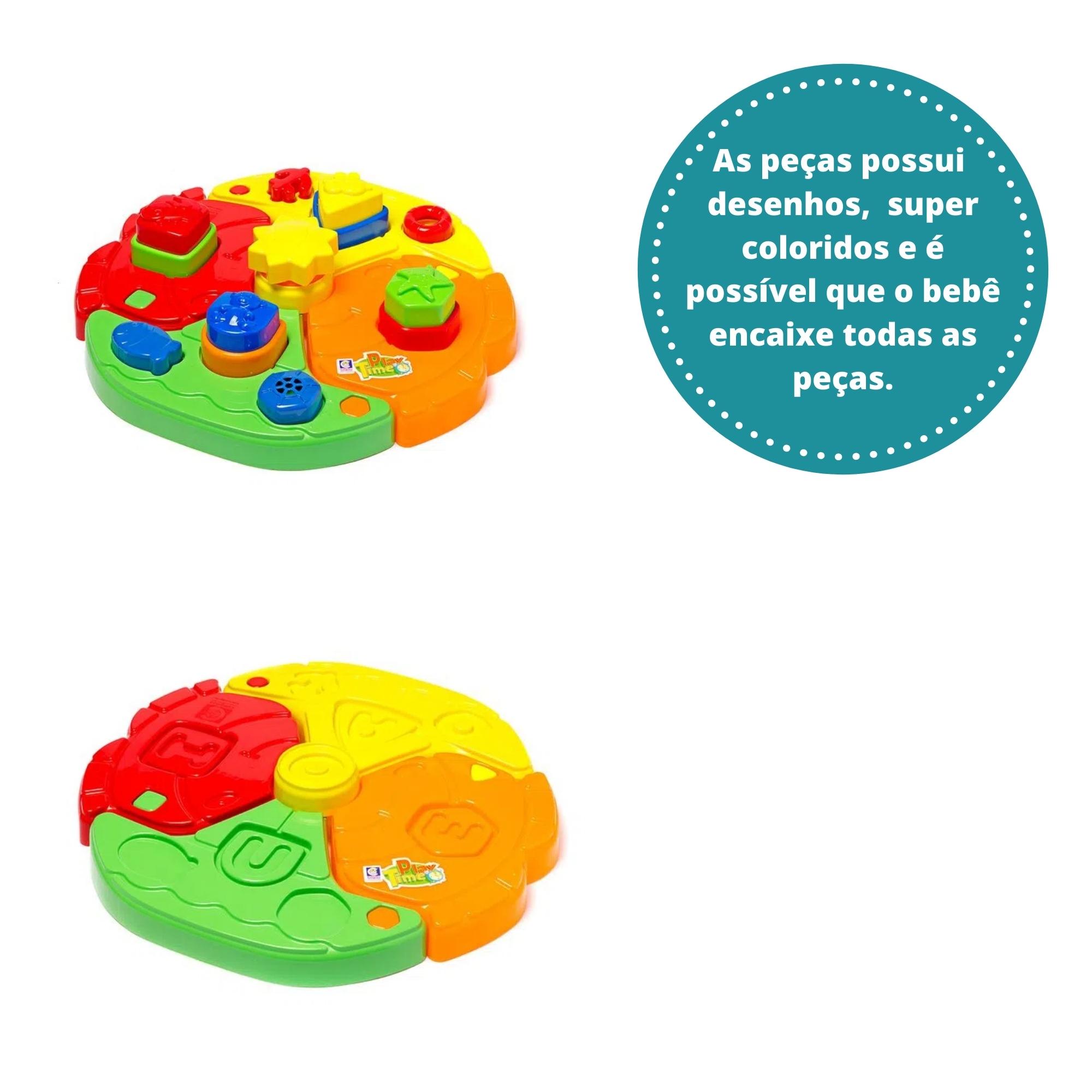 Brinquedo Play Time Quebra Cabeça Didático 19 Peças Coloridas com Desenhos Cotiplas - 2128