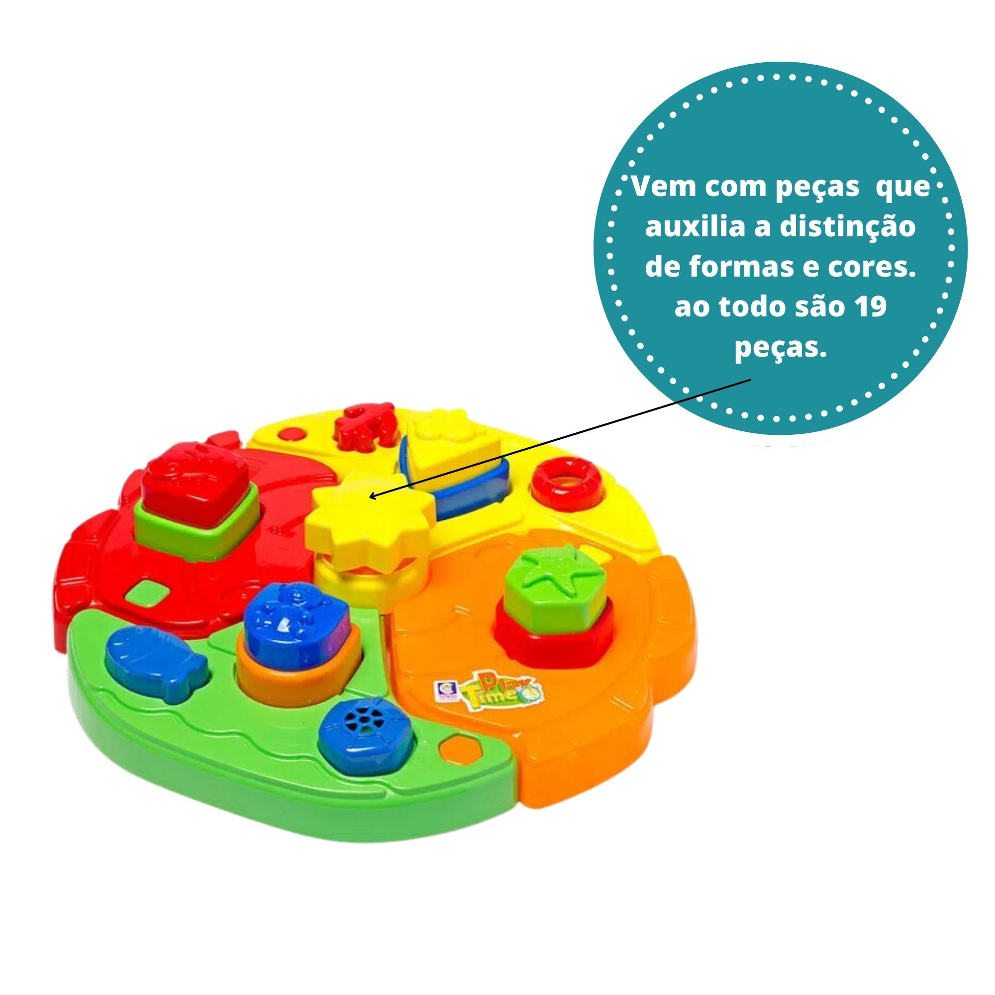 Brinquedo Play Time Quebra Cabeça Didático 19 Peças Coloridas com Desenhos Cotiplas - 2128