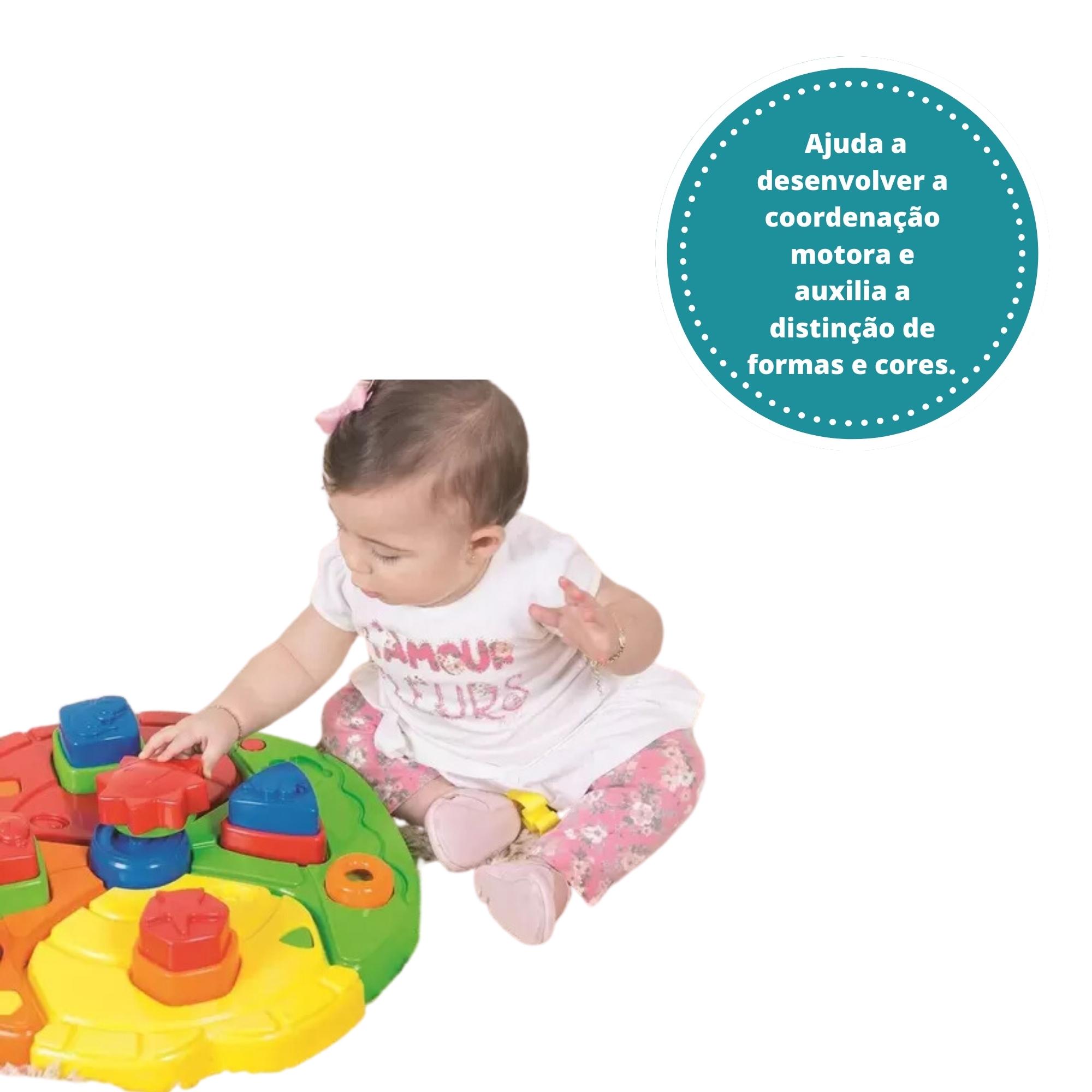 Brinquedo Play Time Quebra Cabeça Didático 19 Peças Coloridas com Desenhos Cotiplas - 2128