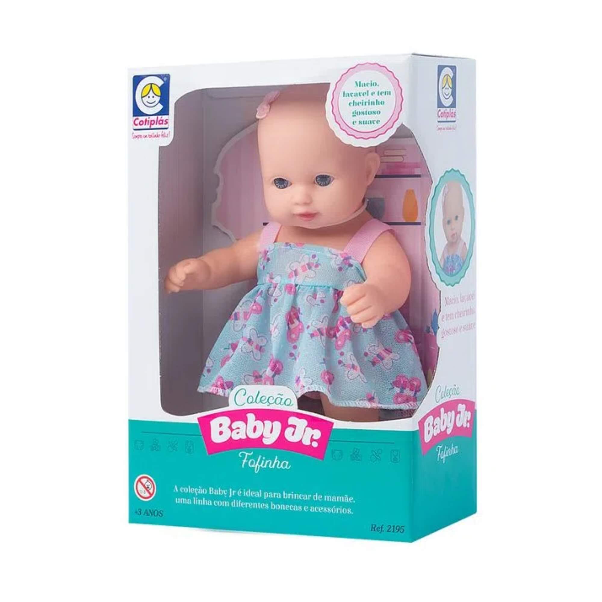Boneca Coleção Baby Junior Fofinha 27cm em Vinil Cotiplas - 2195