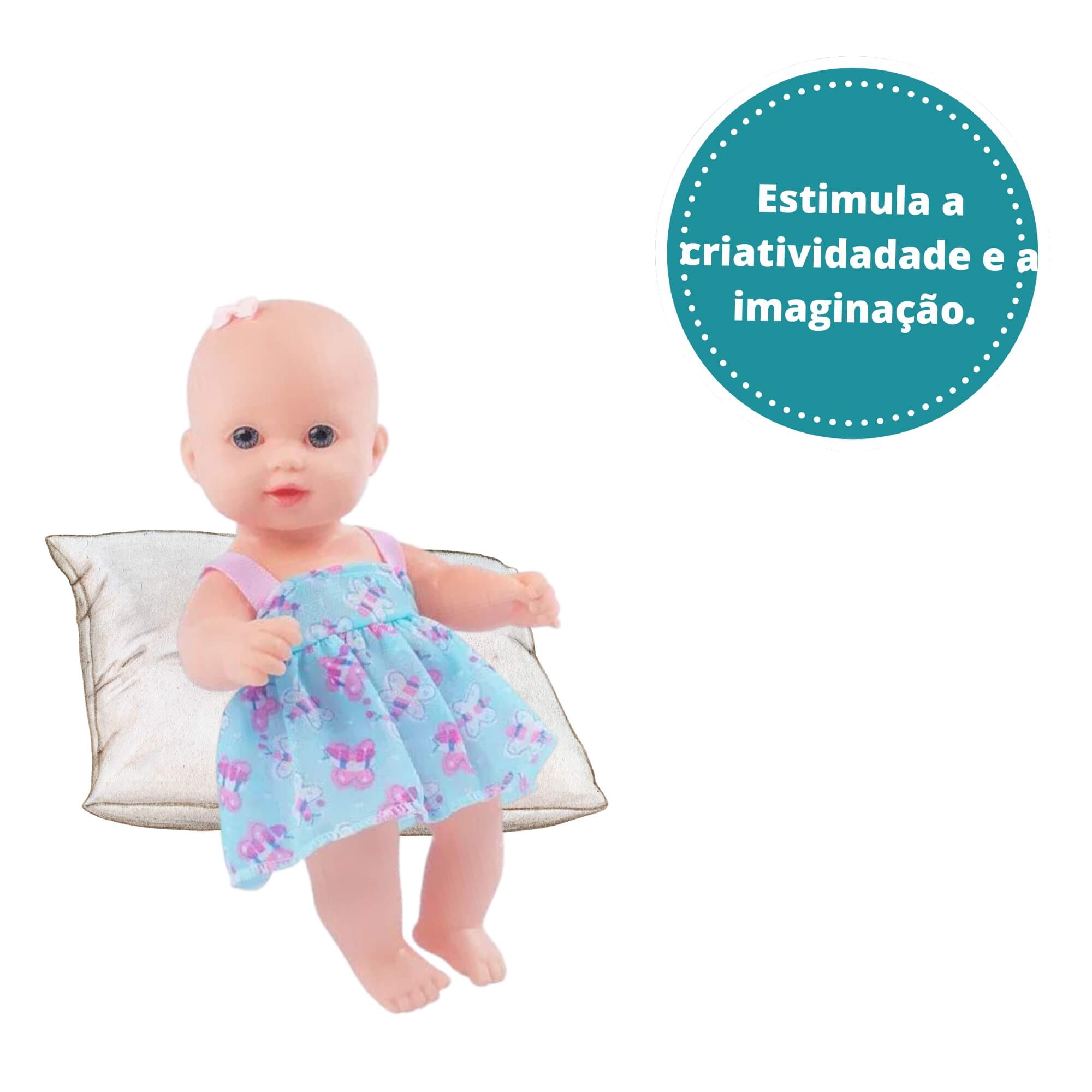 Boneca Coleção Baby Junior Fofinha 27cm em Vinil Cotiplas - 2195