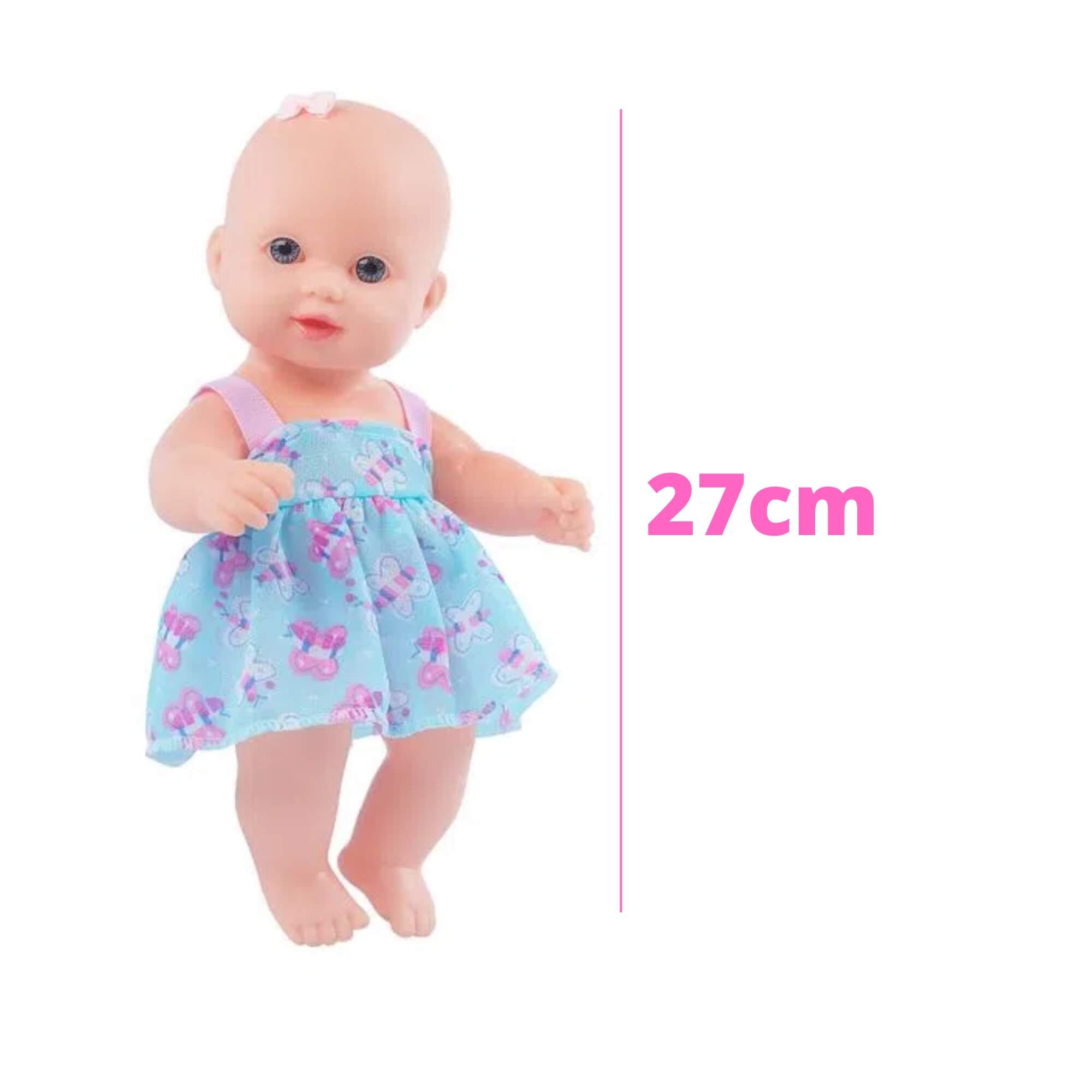 Boneca Coleção Baby Junior Fofinha 27cm em Vinil Cotiplas - 2195
