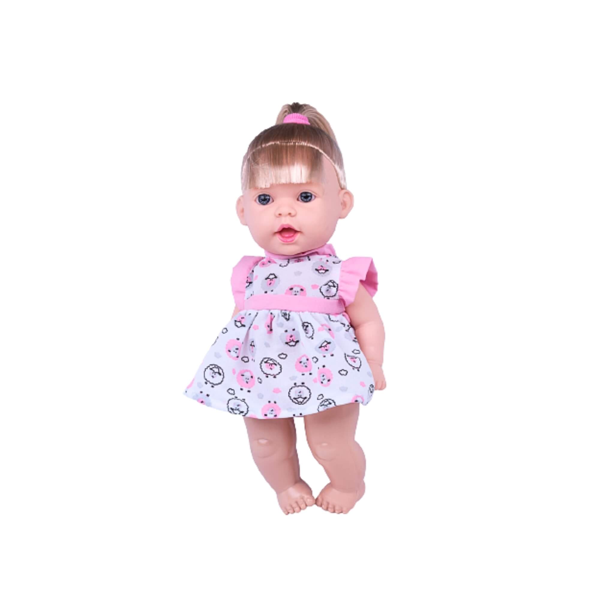 Brinquedo Boneca Sonho Azul Loira Fala Diversas Frases Plástico Vinil 3+ Anos Cotiplas - 2200