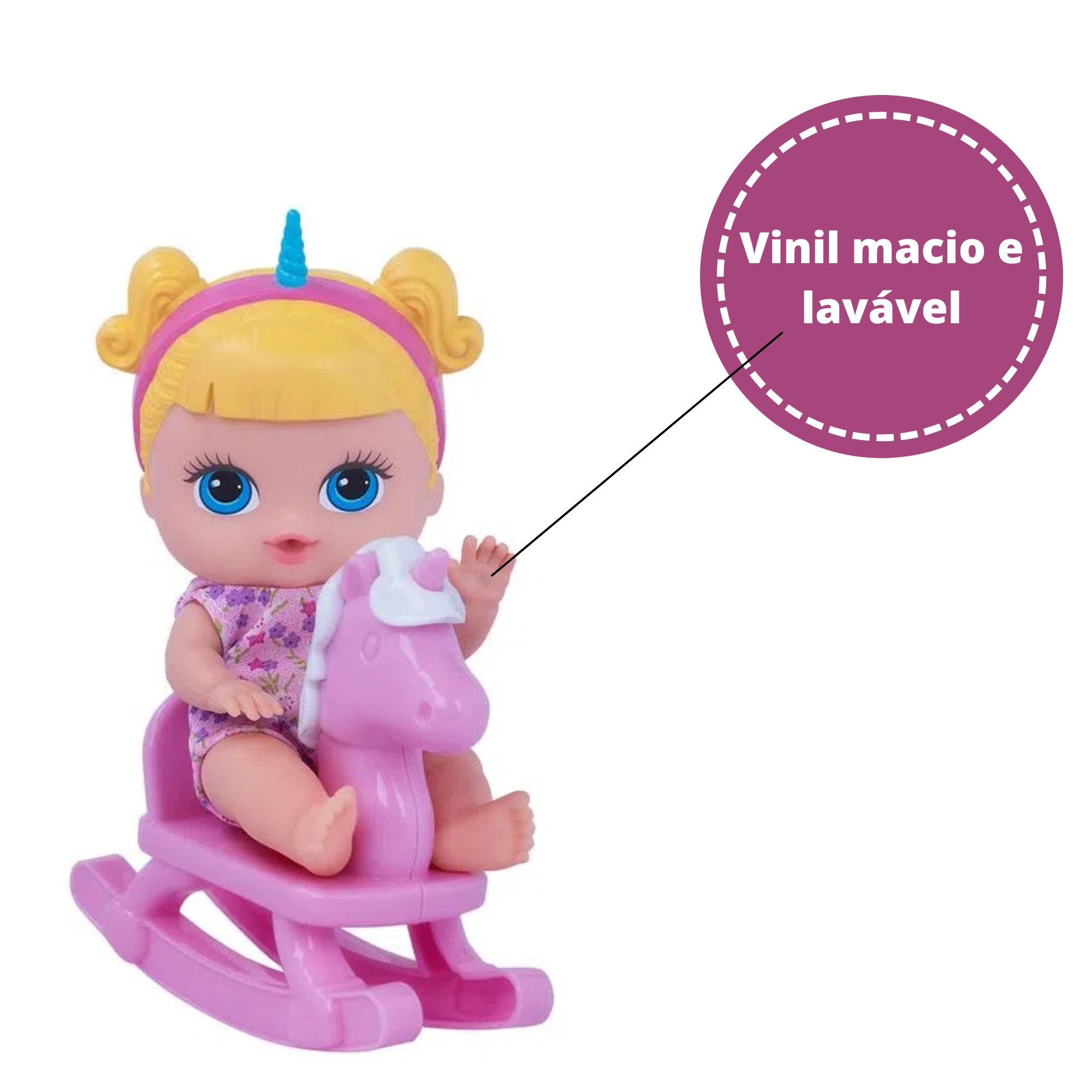 Brinquedo Boneca Lil Cutesies Sortido em Vinil 19cm com Chupetinha Cotiplas - 2313